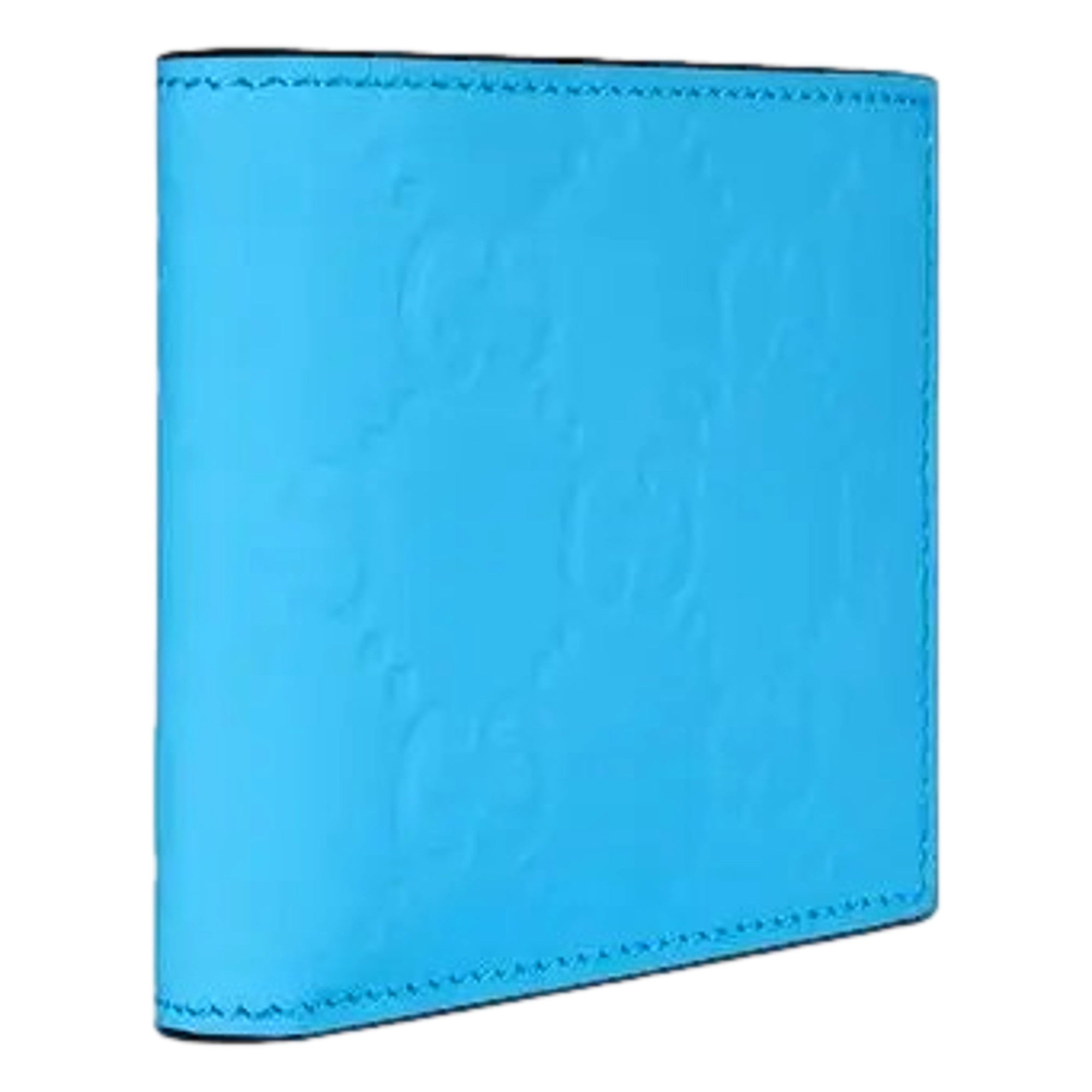 Gucci GG Leather Neon Blue Rubber Effect Bifold Wallet
