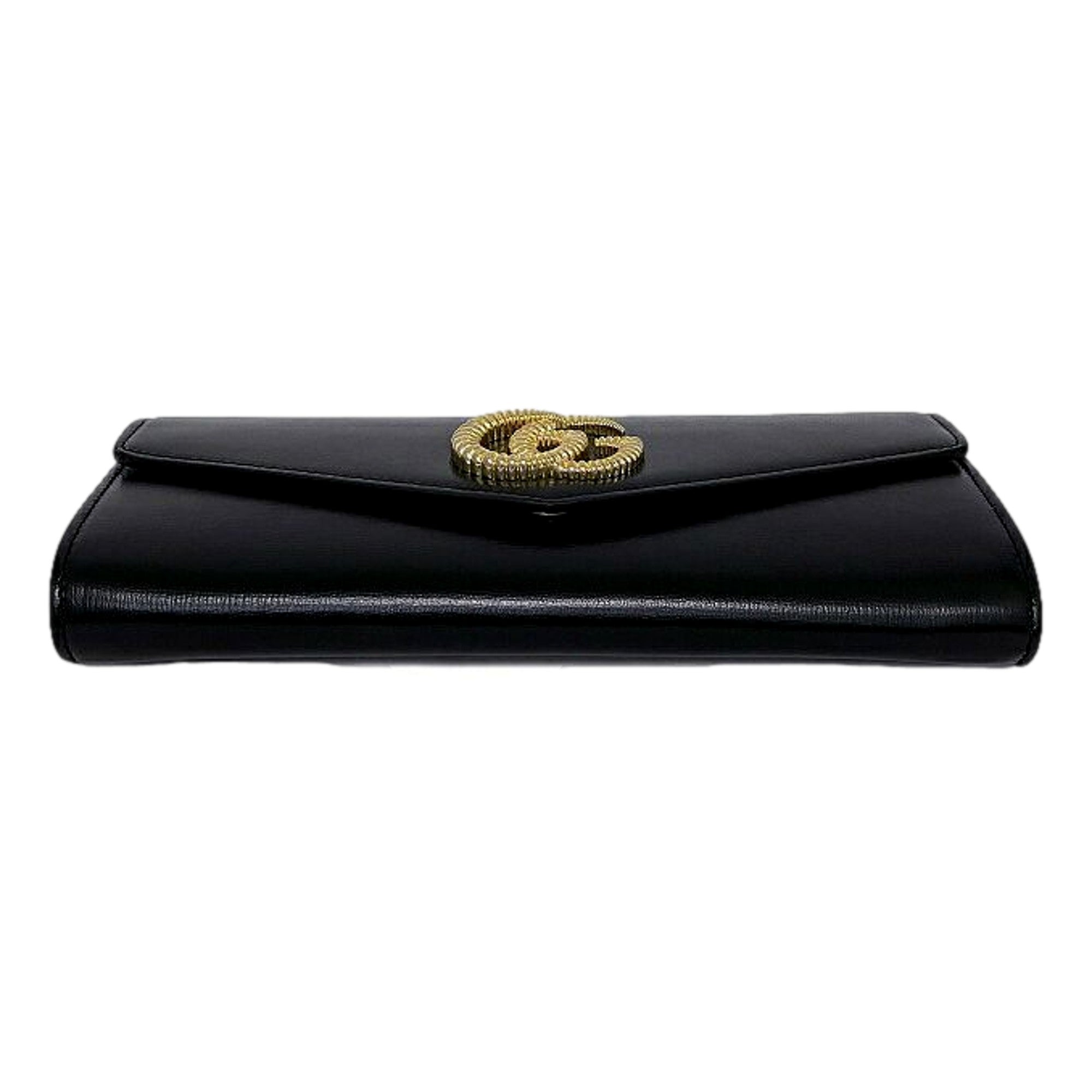 Gucci GG Black Leather Broadway Clutch