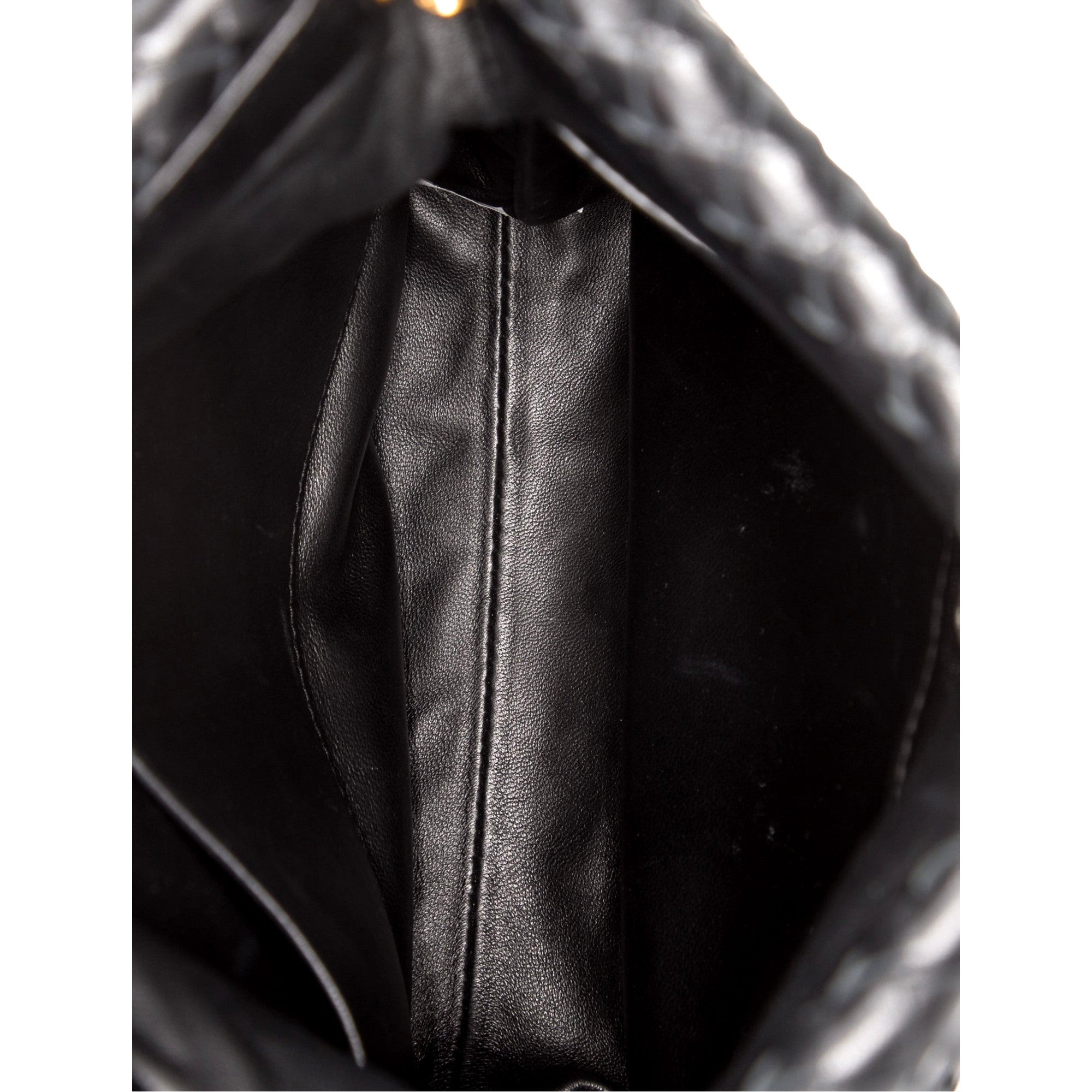 Bottega Veneta Intrecciato Olimpia Black Leather Fold Over Shoulder Bag