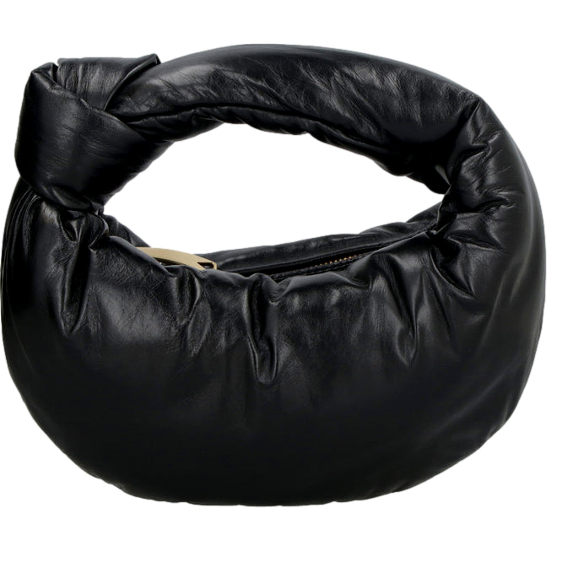 Bottega Veneta Jodie Mini Padded Top-Handle Handbag Black Nappa Leather
