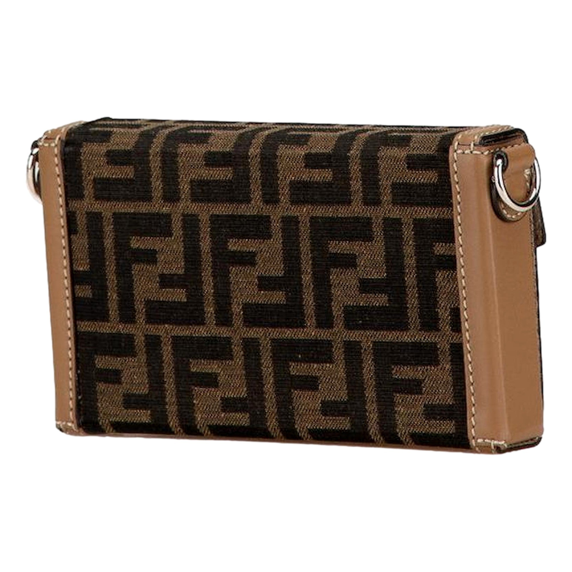 Fendi Baguette Soft Trunk Phone Case Bag Zucca Canvas and Leather