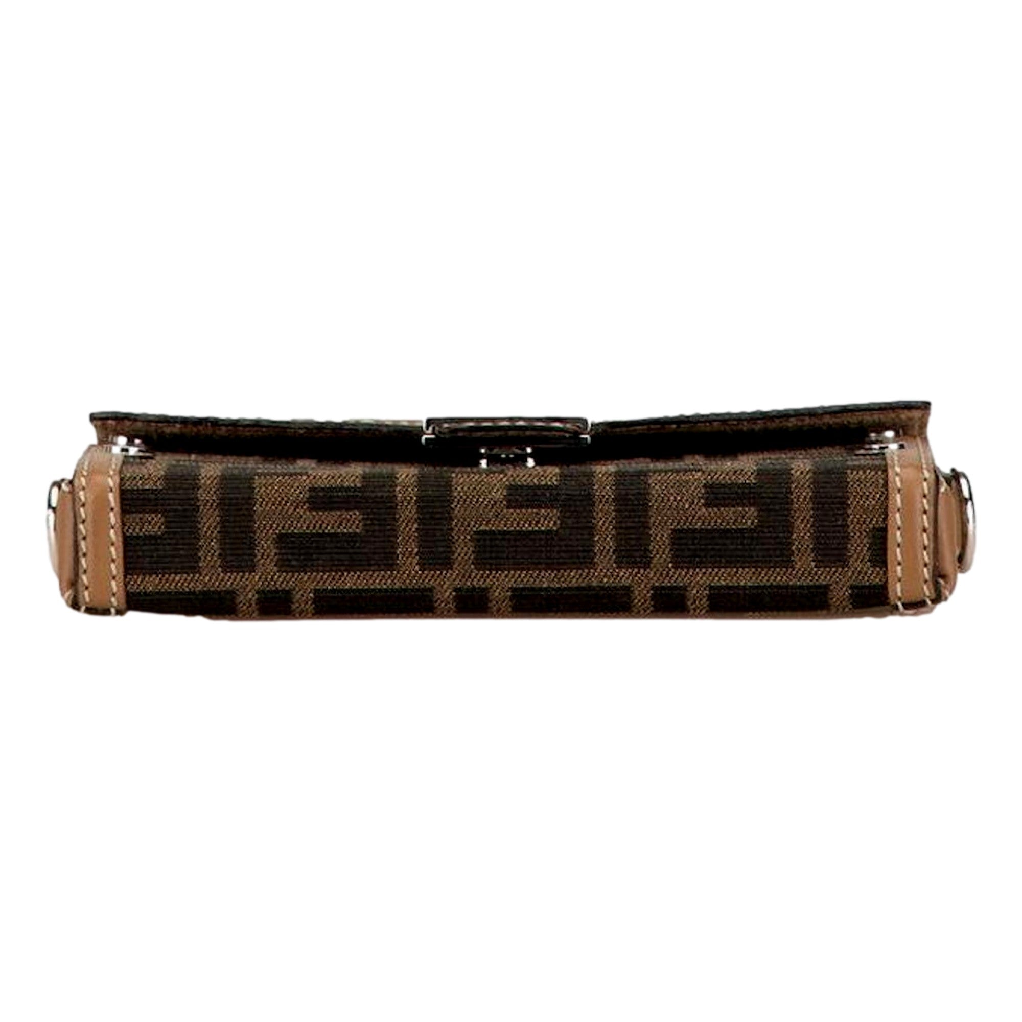 Fendi Baguette Soft Trunk Phone Case Bag Zucca Canvas and Leather