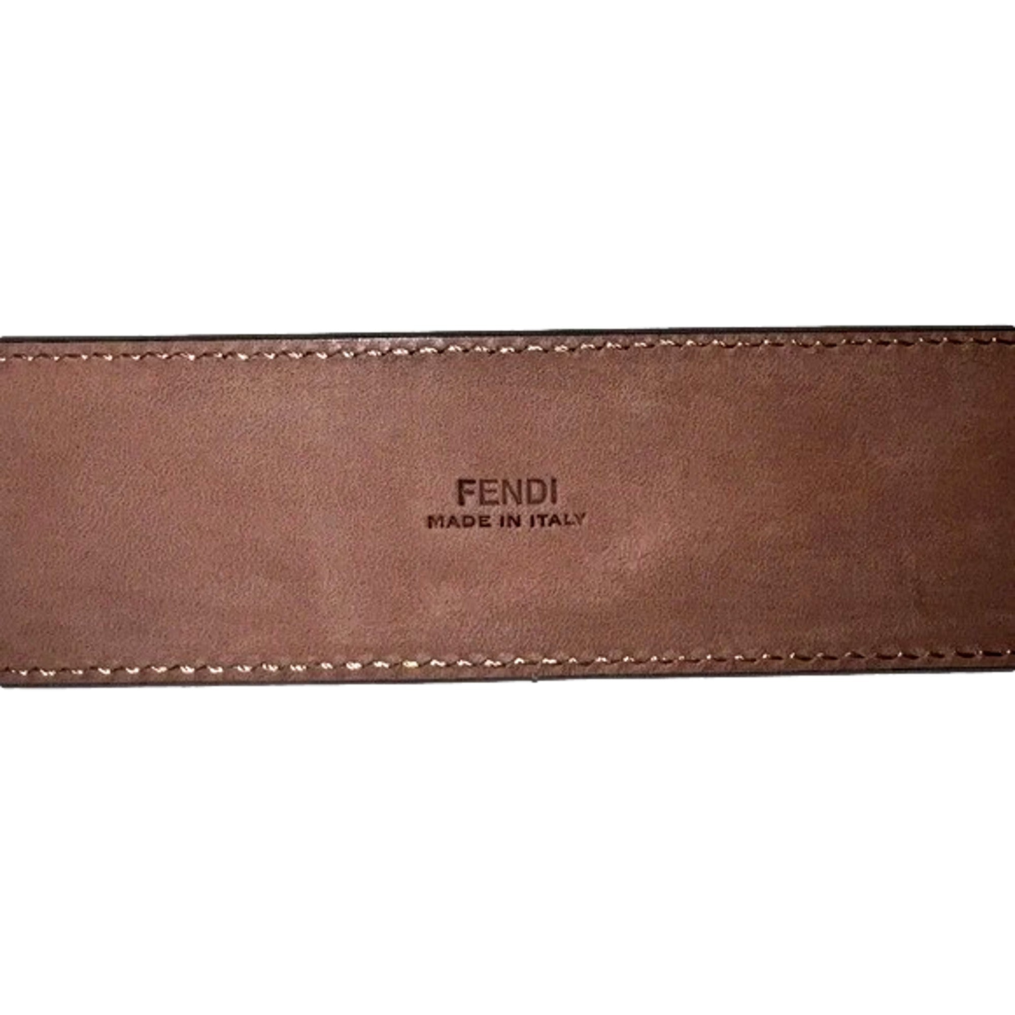 Fendi F is Fendi FF Calfskin Leather Black Embossed Belt Size 80/32