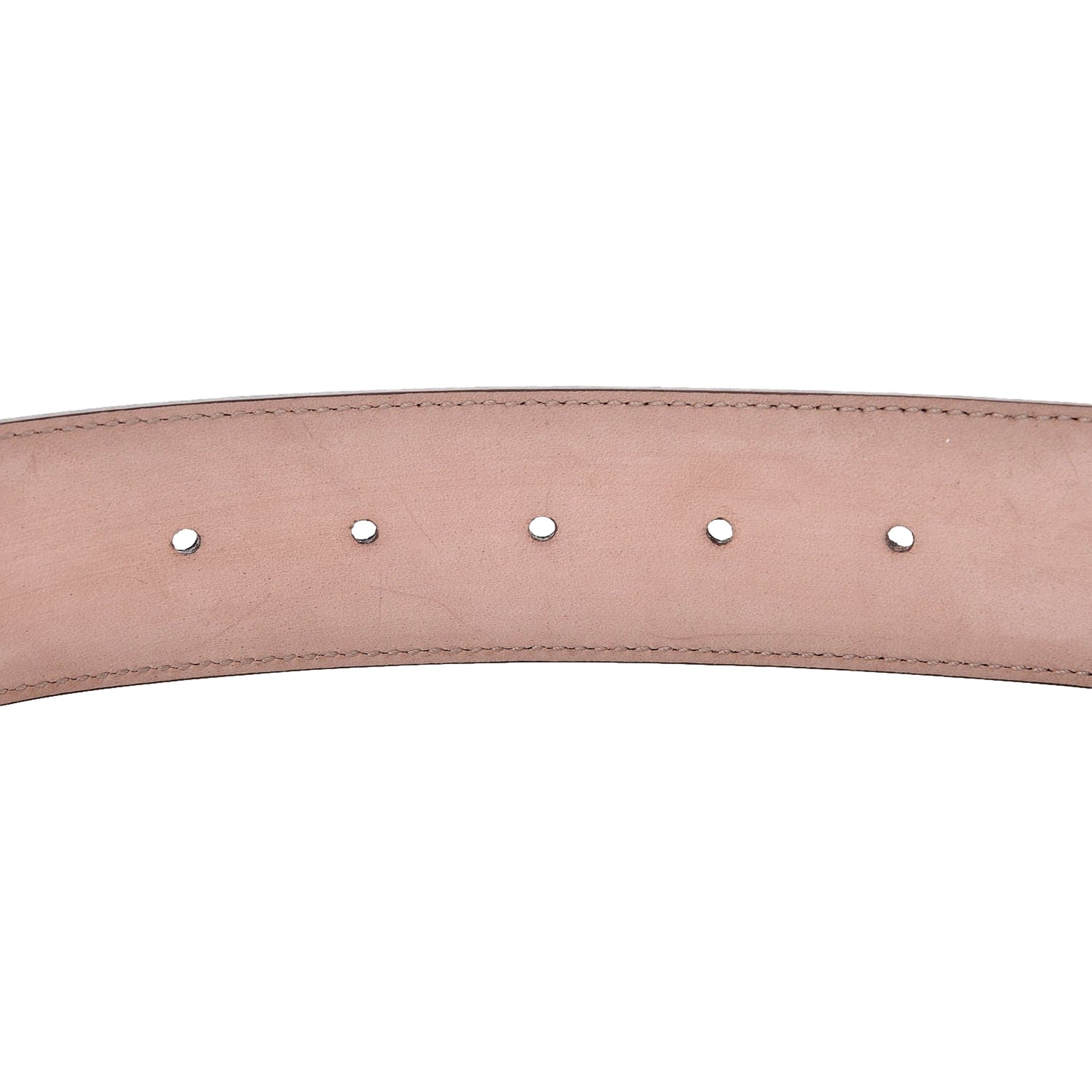 Gucci GG Guccissima Embossed Belt Interlocking G Dark Brown32 80/32