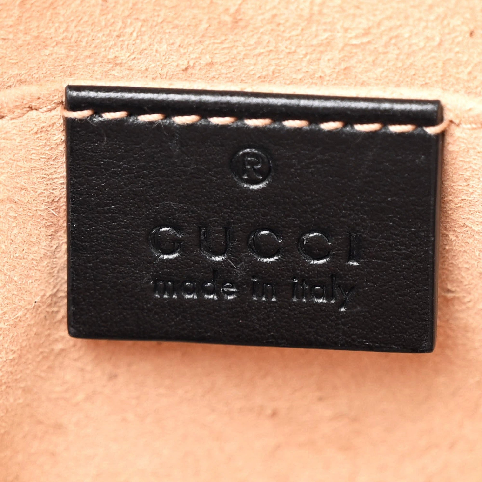 Gucci Calfskin Matelasse Small GG Marmont Chain Crossbody Bag Black