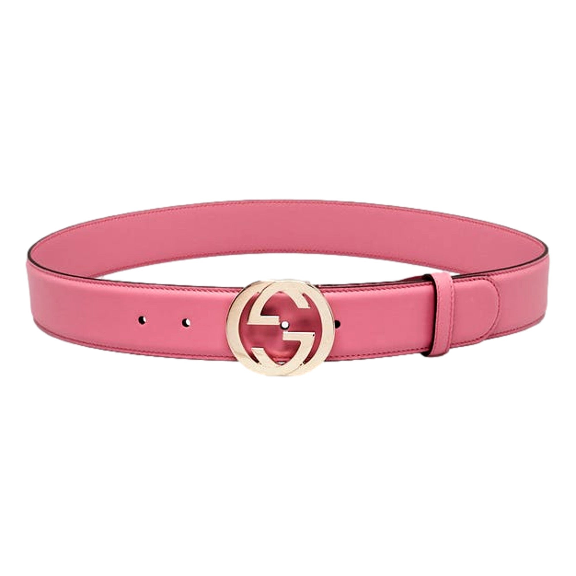 Gucci Marmont Interlocking GG Buckle Pink Leather Belt 80/32