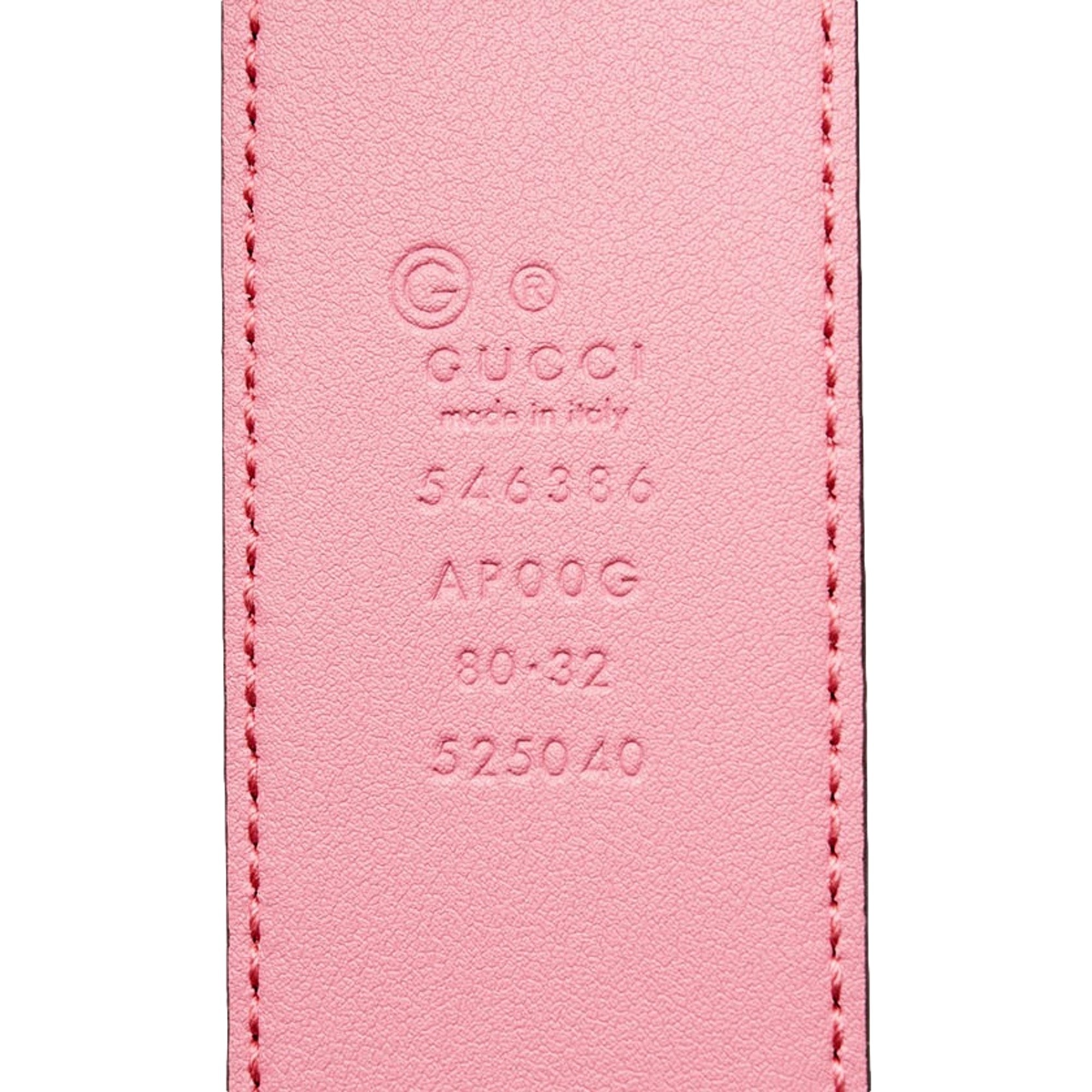 Gucci Marmont Interlocking GG Buckle Pink Leather Belt 80/32