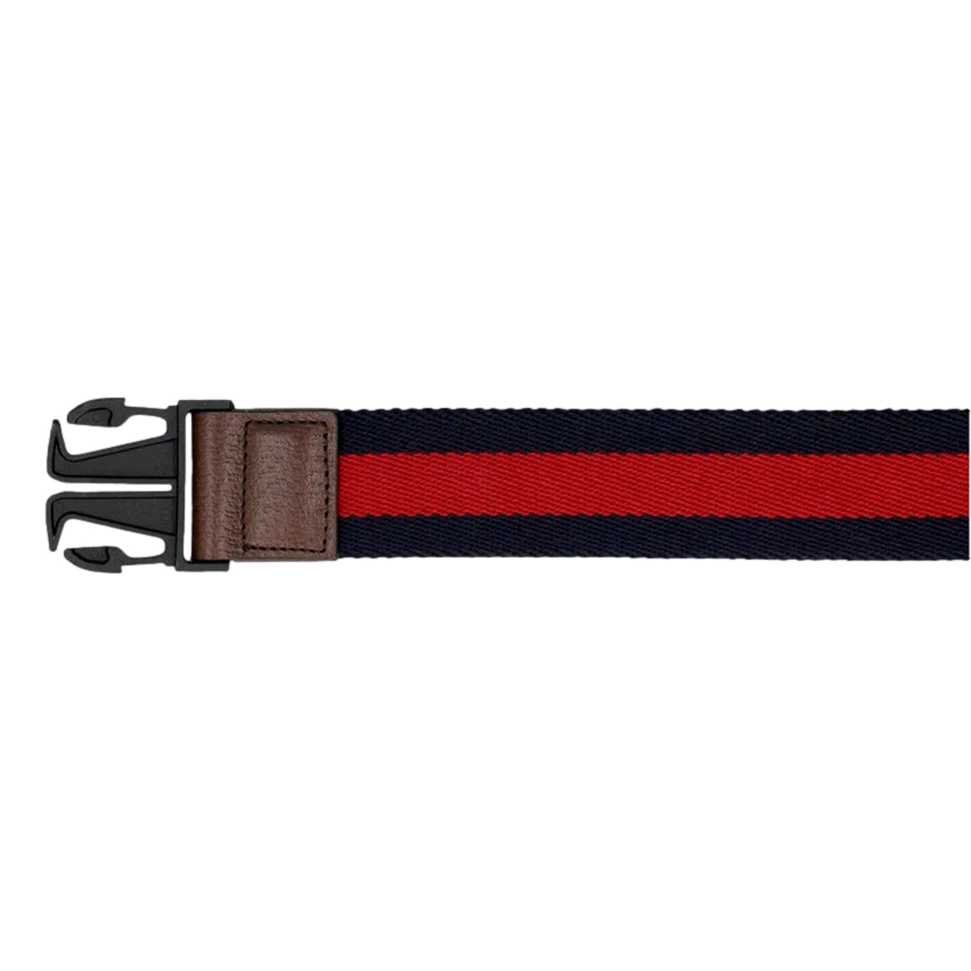 Gucci Supreme Canvas Dual Webstripe Gold Tone Buckle Belt 85