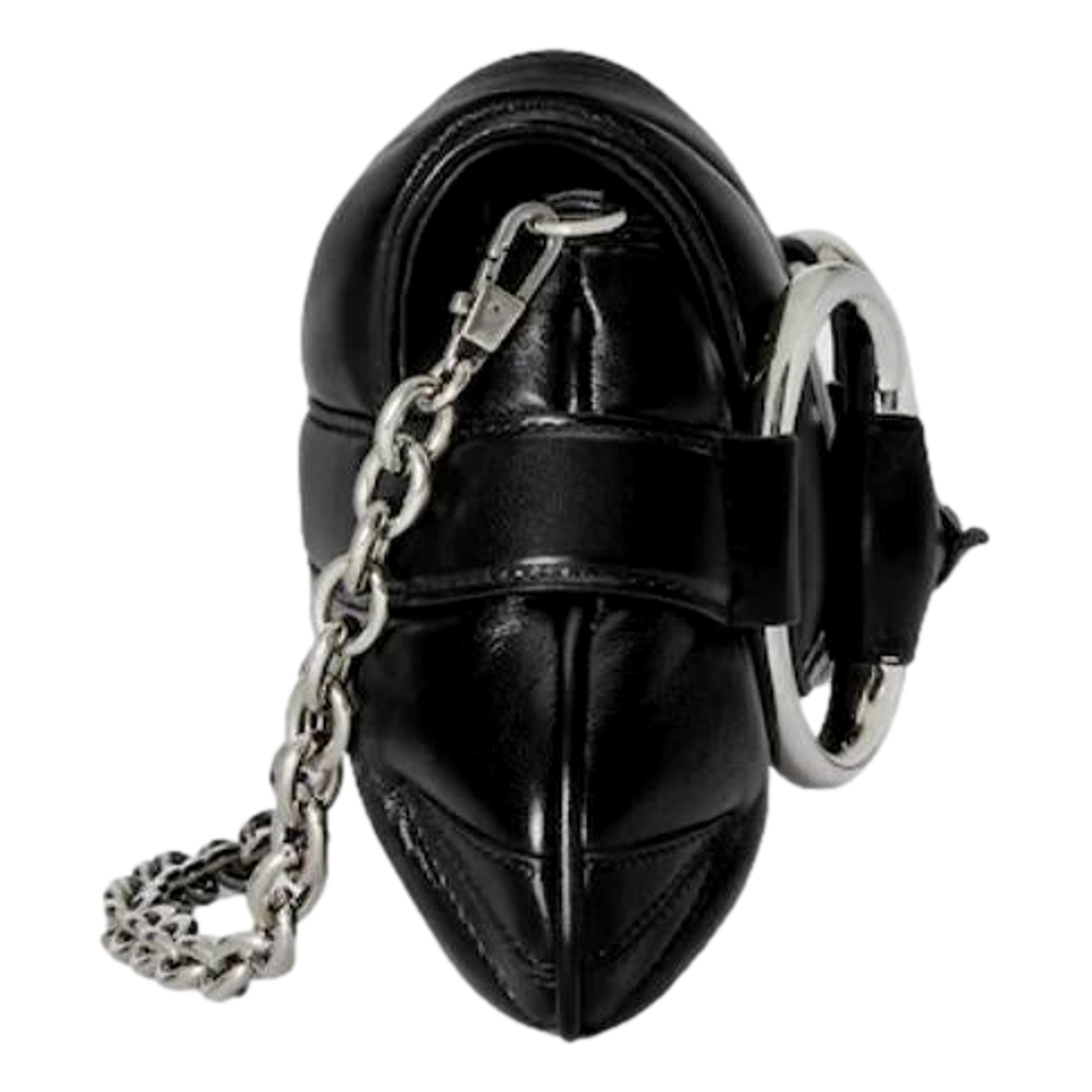 Gucci Horsebit Vertical Quilted Leather Medium Chain Shoulder Bag Black
