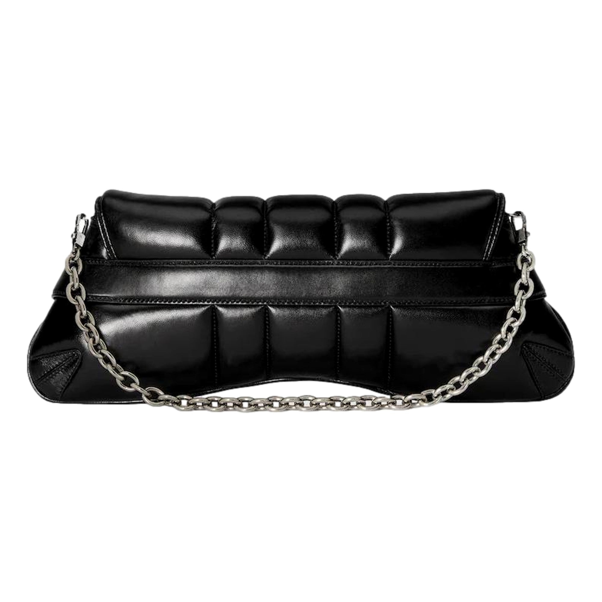Gucci Horsebit Vertical Quilted Leather Medium Chain Shoulder Bag Black