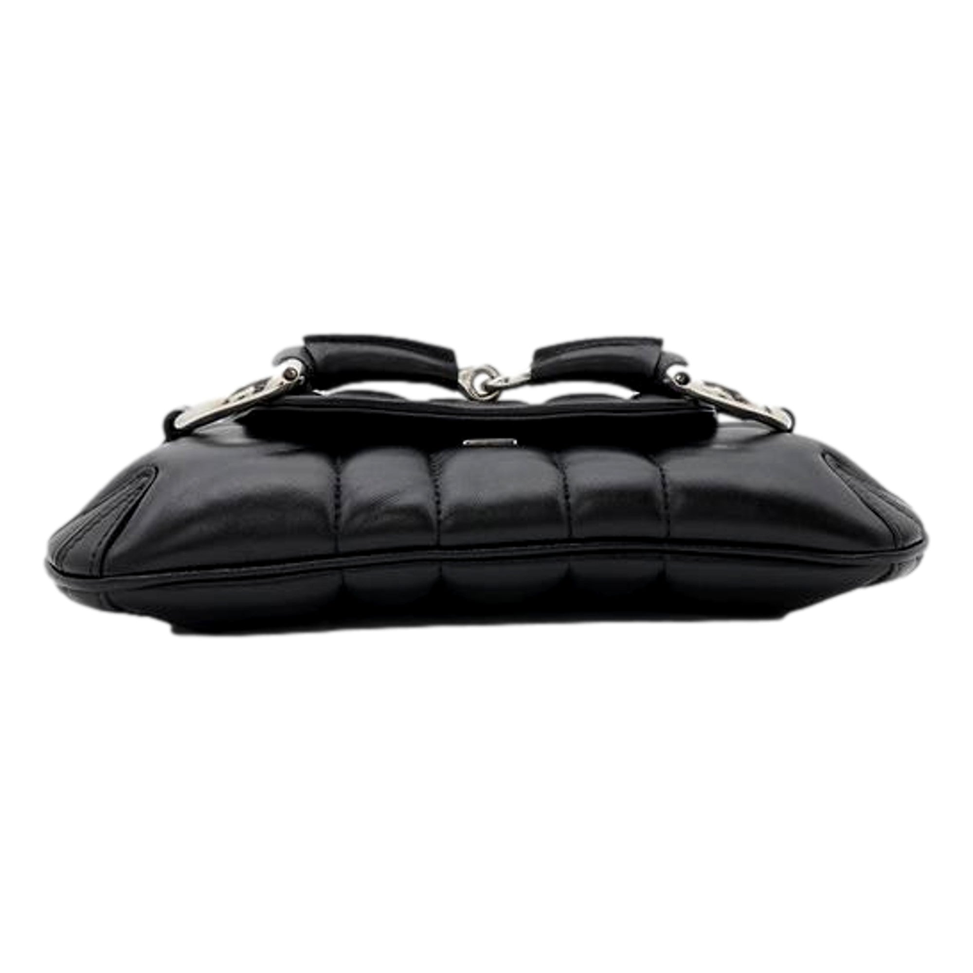 Gucci Horsebit Vertical Quilted Leather Small Chain Shoulder Bag Black