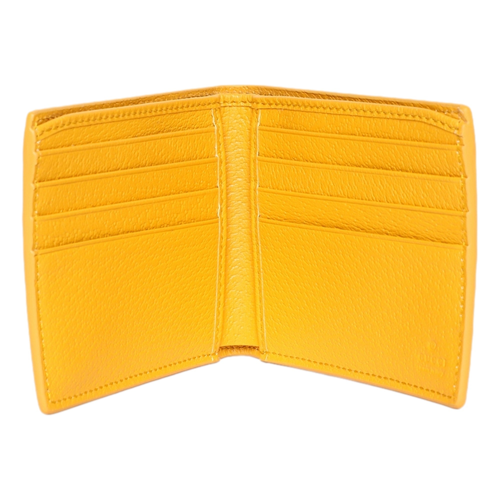Gucci GG Supreme Canvas Leather Beige Yellow Bifold Wallet