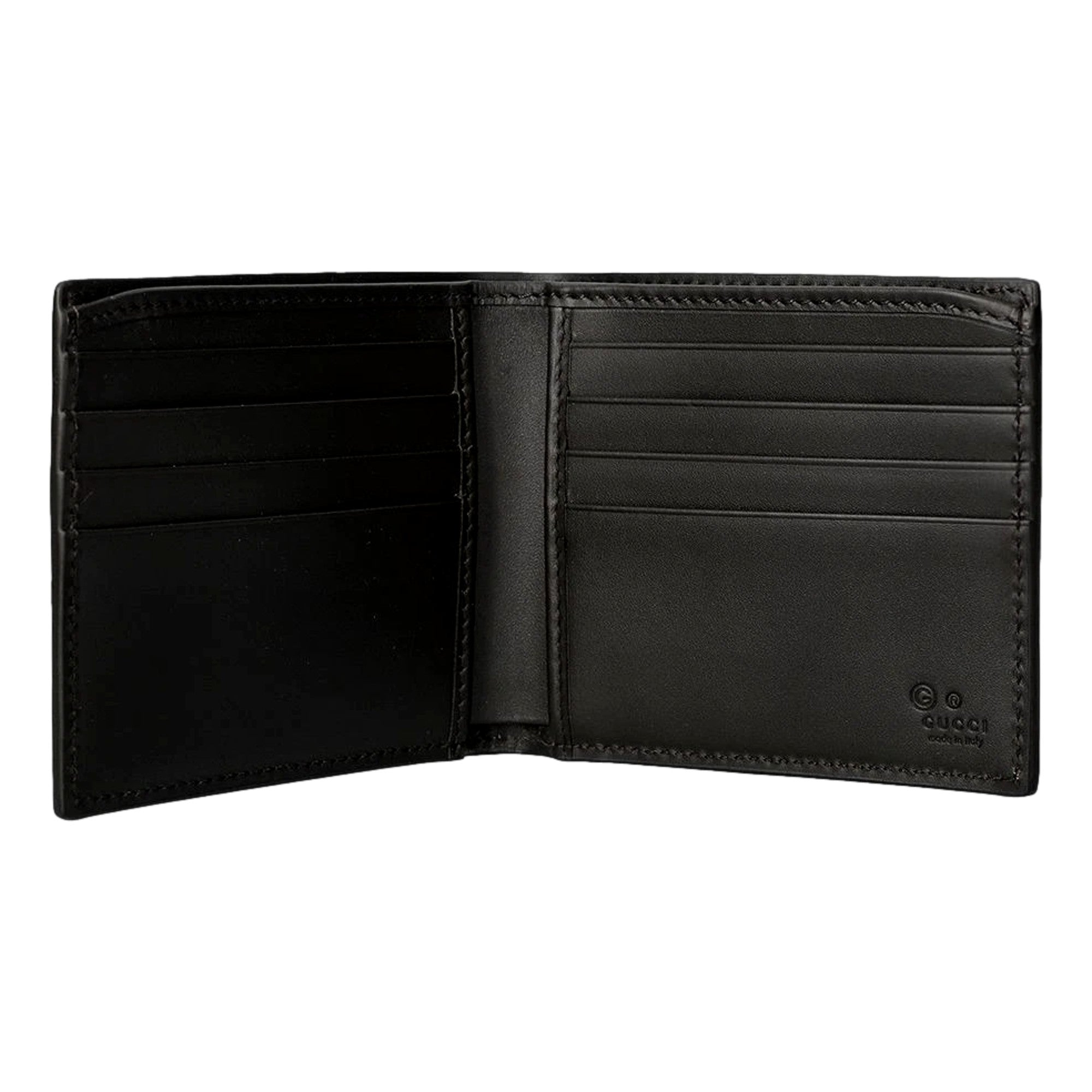 Gucci GG Supreme Canvas Leather Webstripe Bifold Wallet