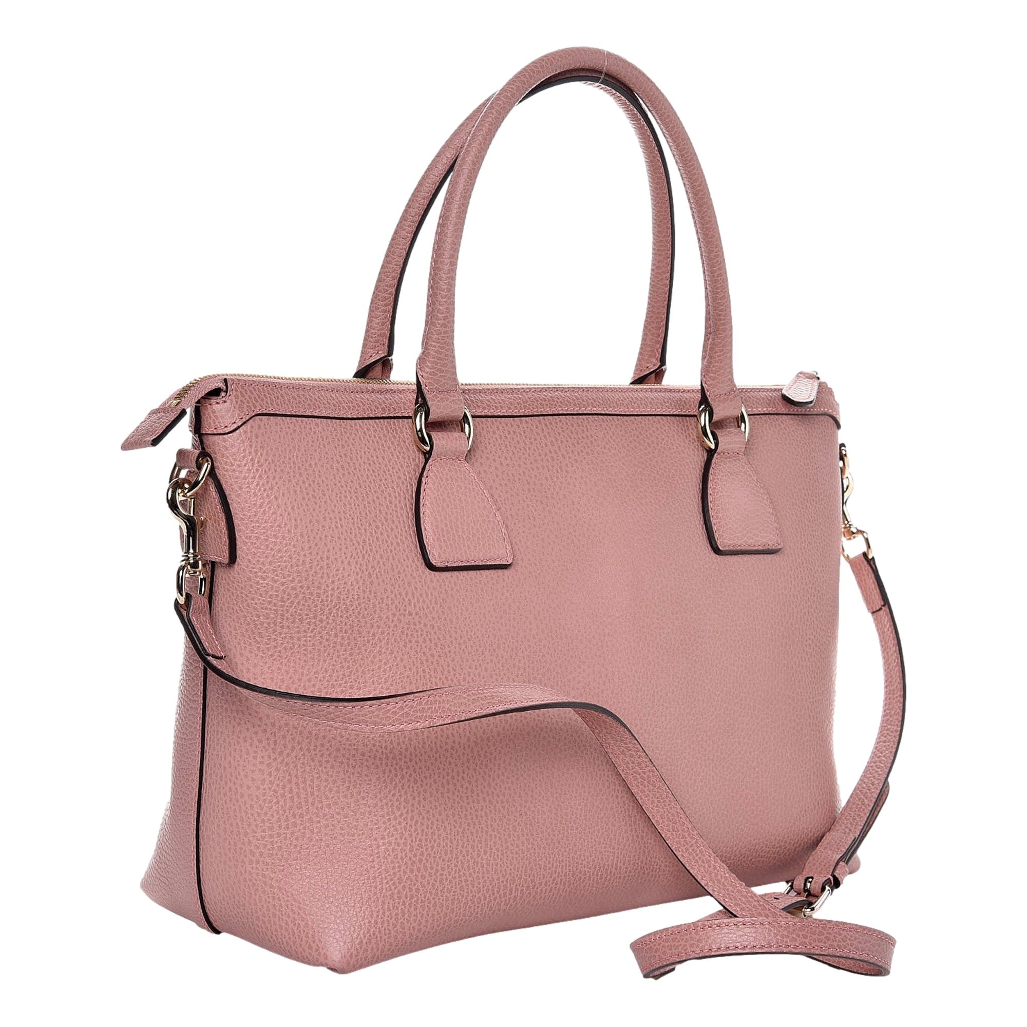 Gucci Dollar Calfskin Interlocking GG Charm Convertible Satchel Tote Soft Pink
