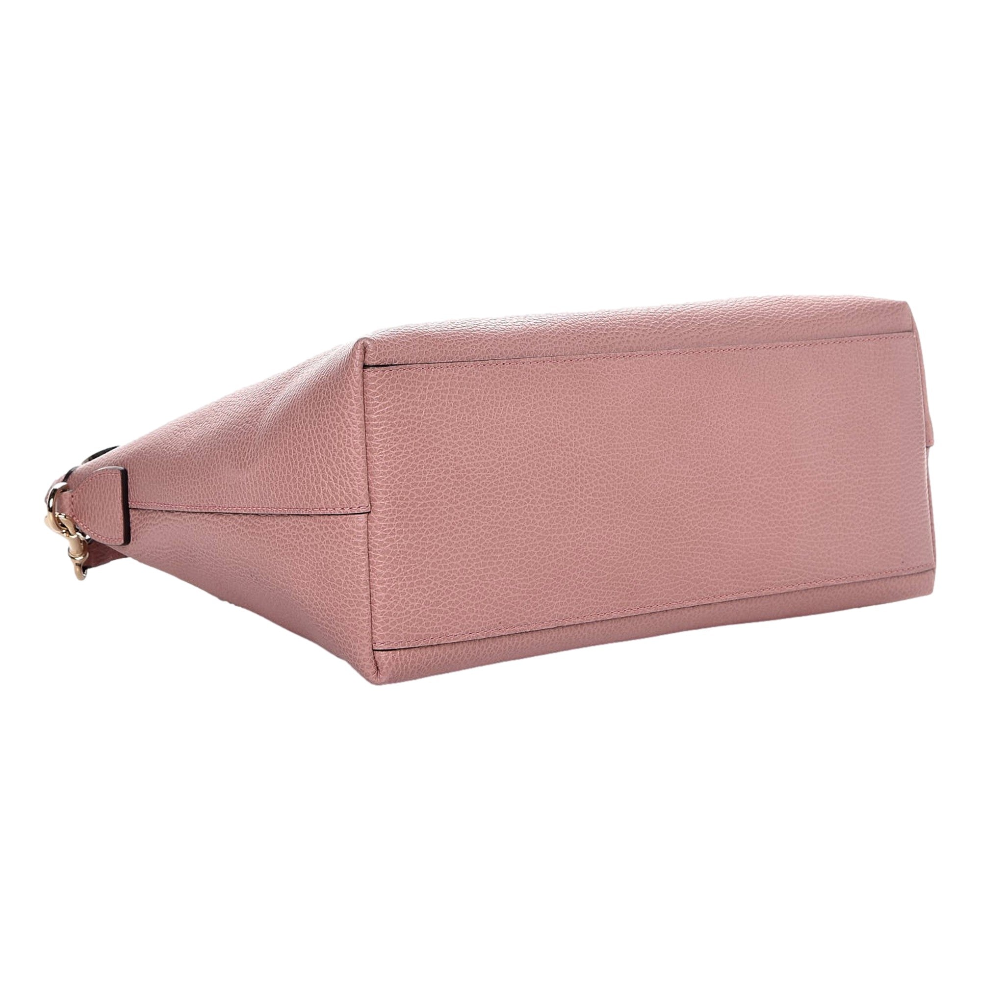 Gucci Dollar Calfskin Interlocking GG Charm Convertible Satchel Tote Soft Pink