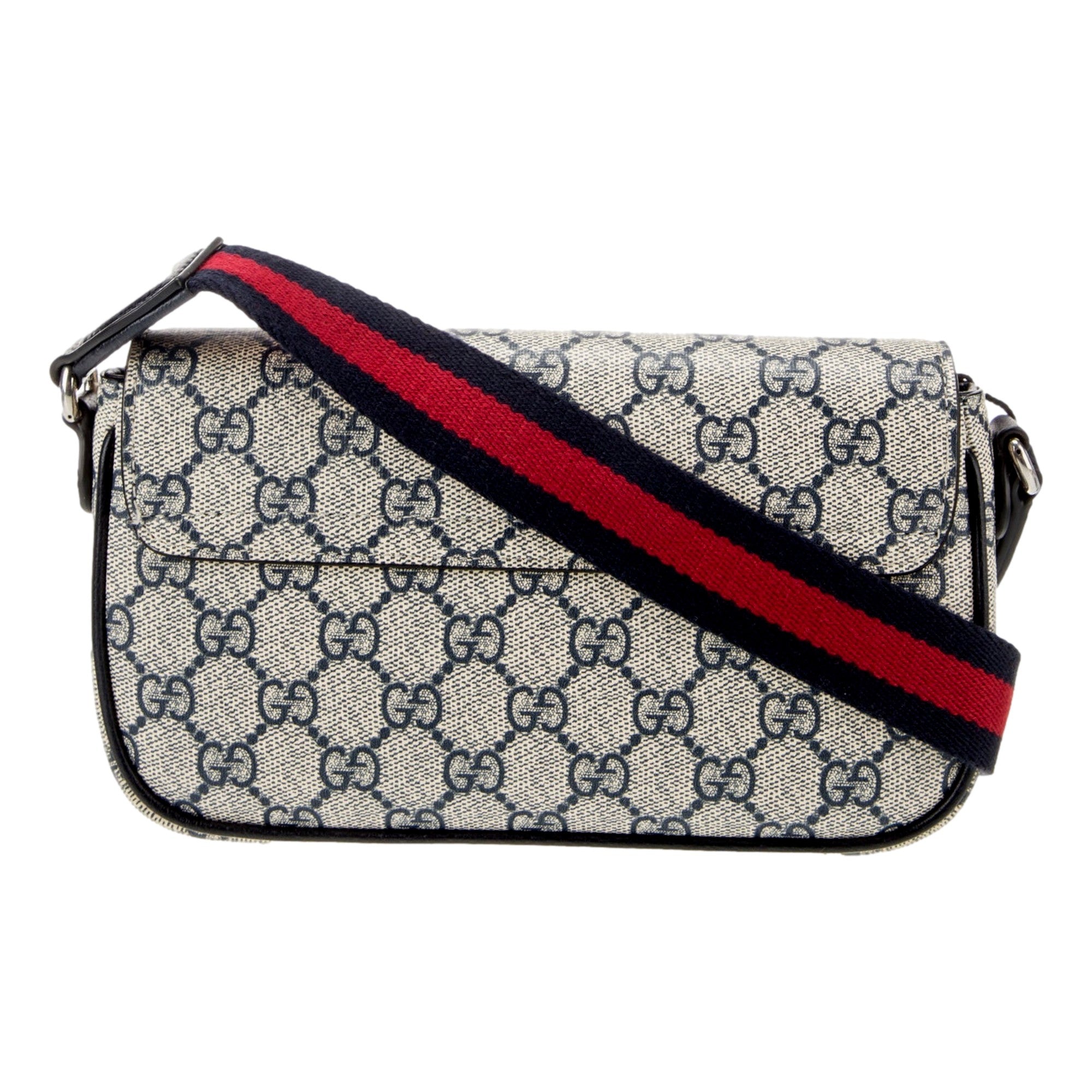 Gucci GG Supreme Canvas Web Mini Ophidia Envelope Crossbody Bag Beige Blue