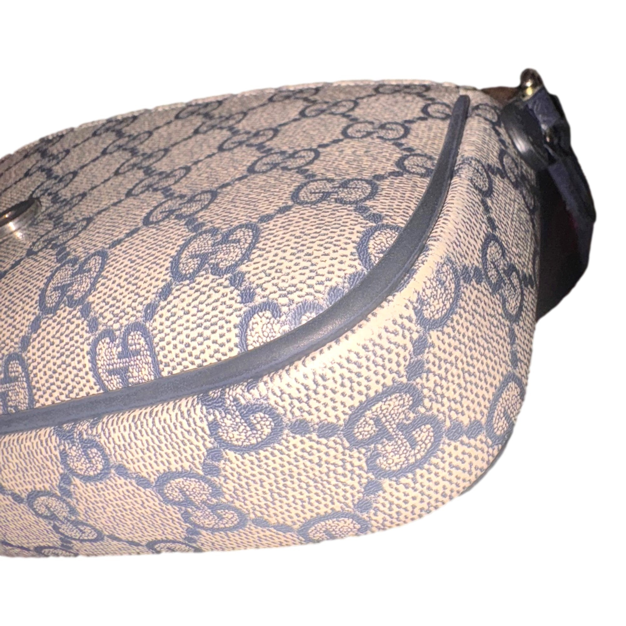 Gucci GG Supreme Canvas Web Mini Ophidia Envelope Crossbody Bag Beige Blue
