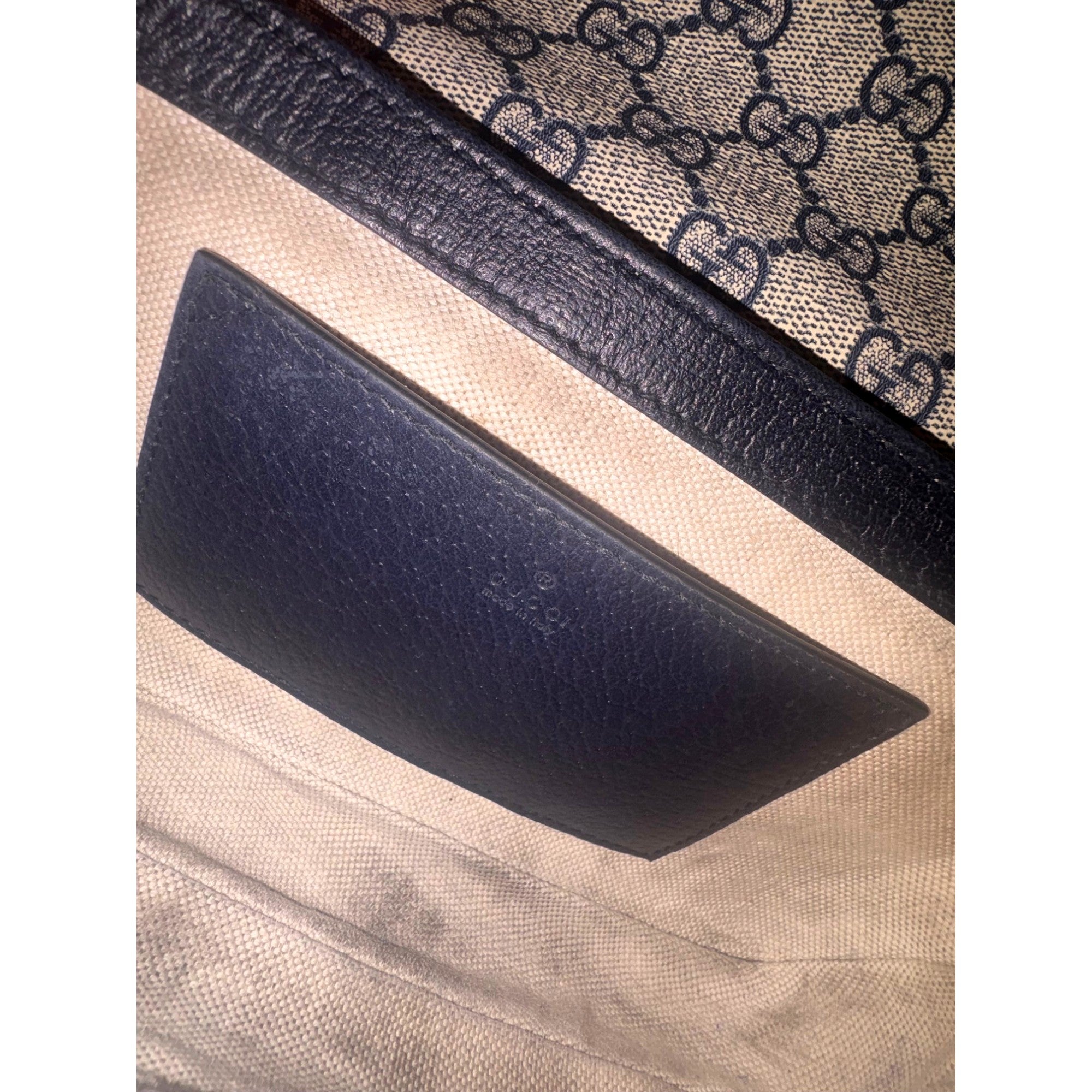 Gucci GG Supreme Canvas Web Mini Ophidia Envelope Crossbody Bag Beige Blue