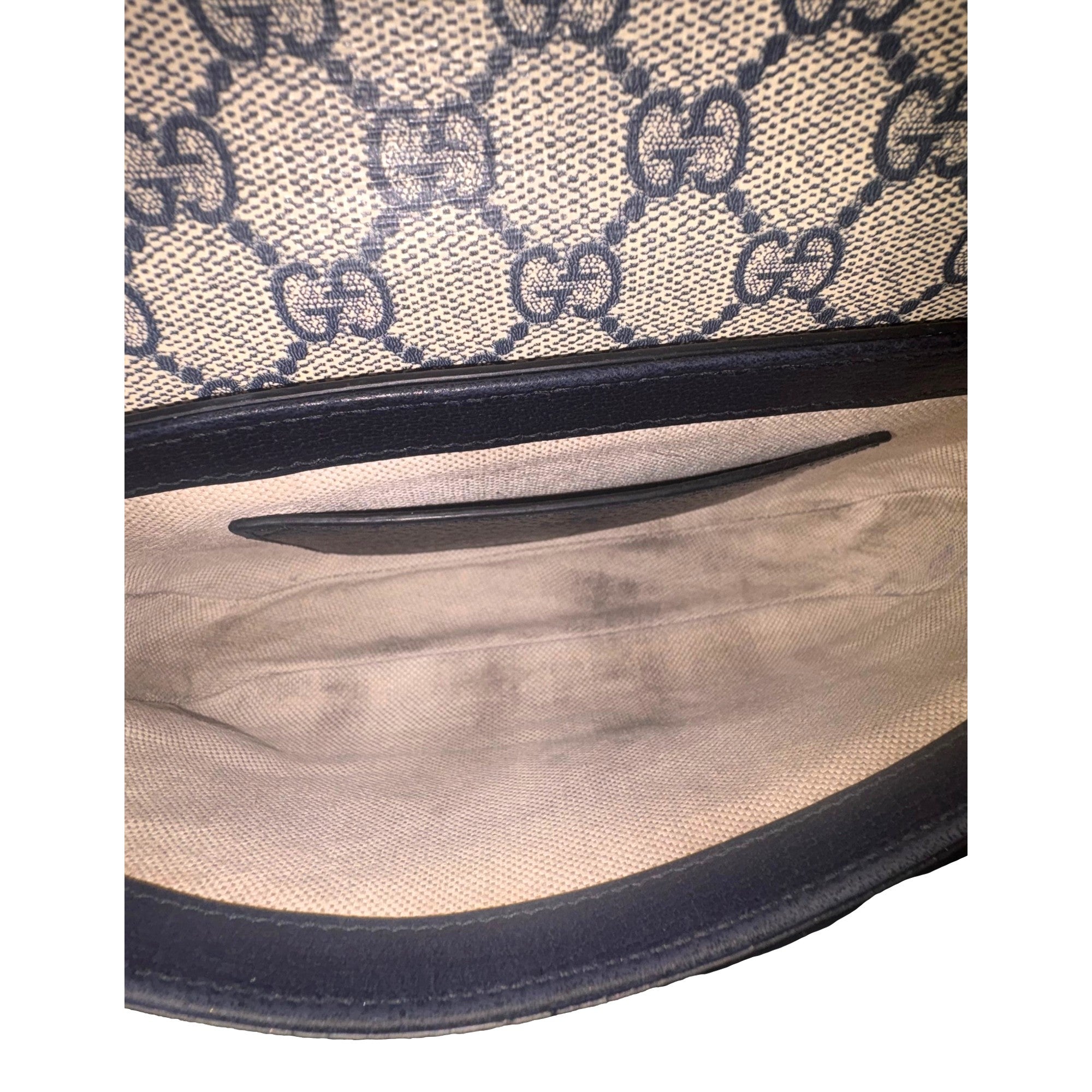 Gucci GG Supreme Canvas Web Mini Ophidia Envelope Crossbody Bag Beige Blue