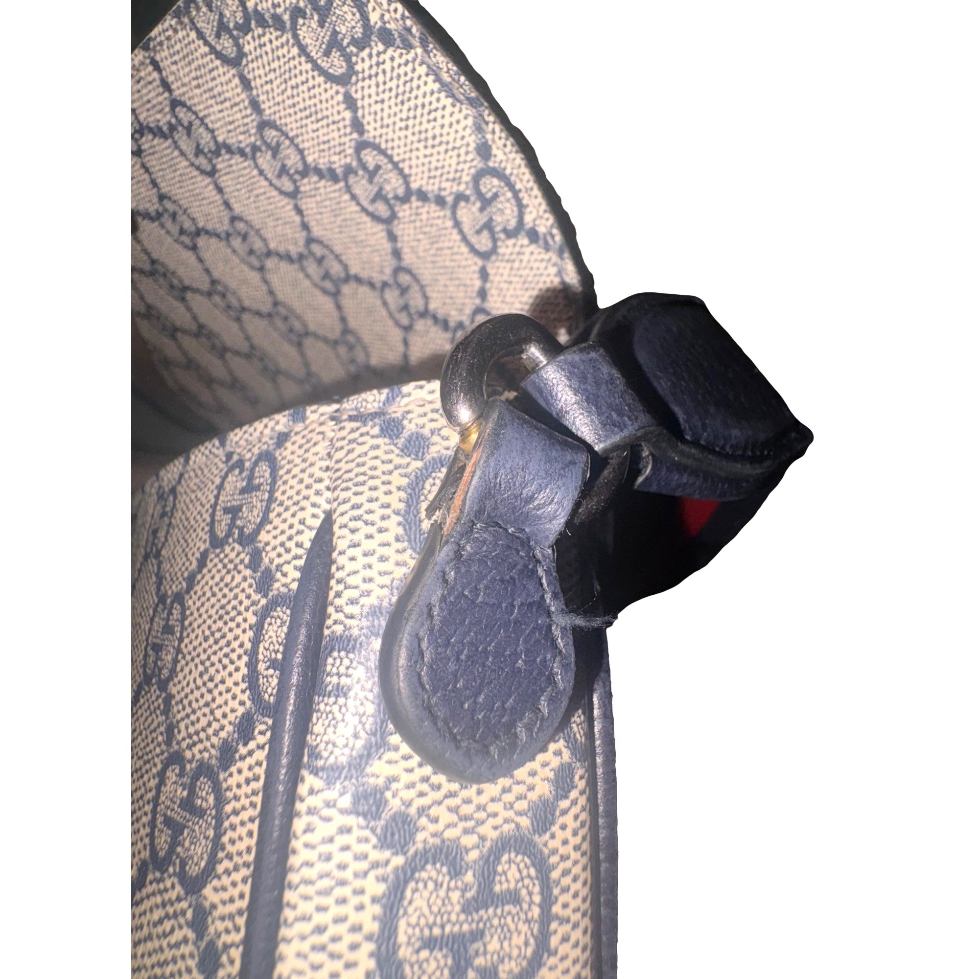 Gucci GG Supreme Canvas Web Mini Ophidia Envelope Crossbody Bag Beige Blue