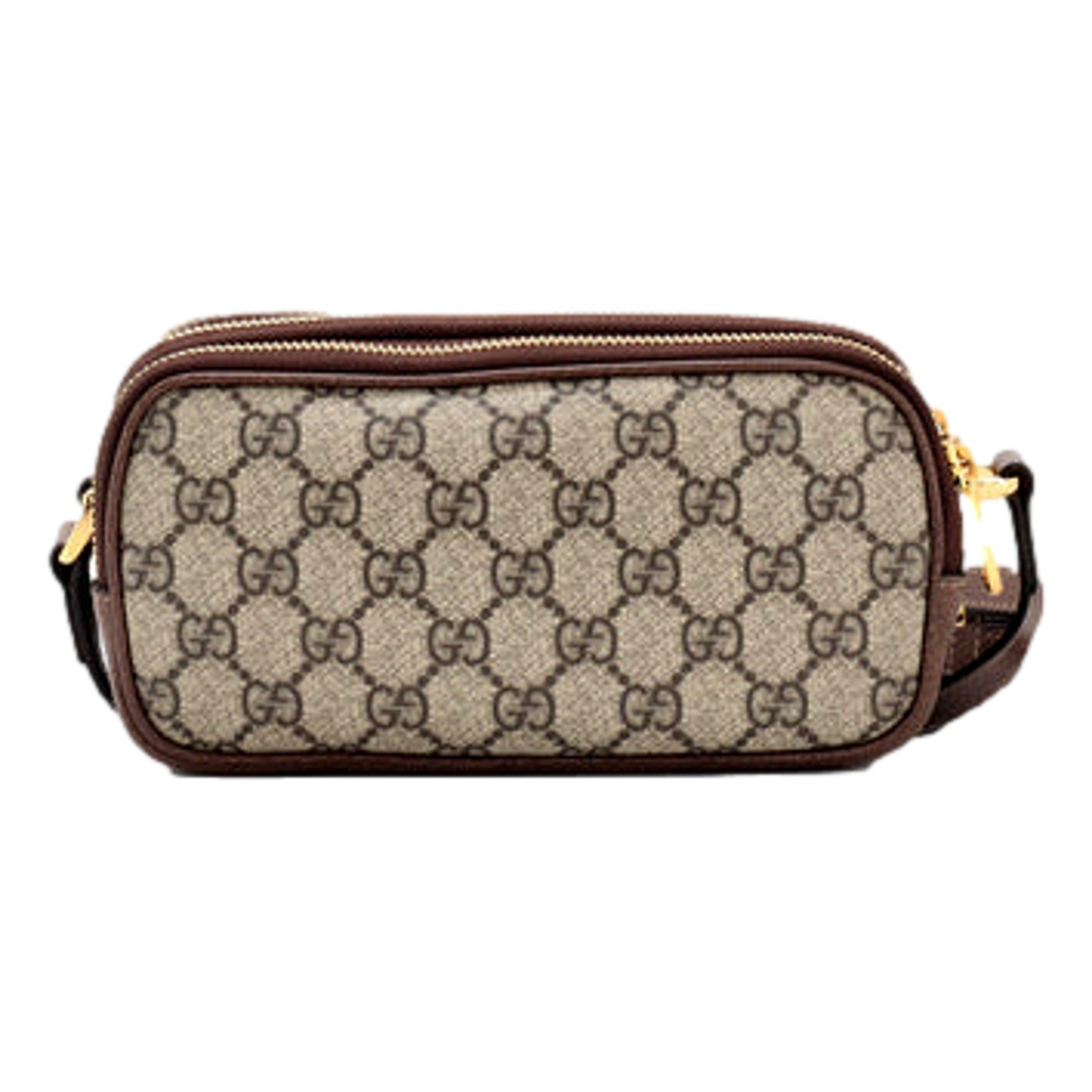 Gucci Ophidia Triple Zip Crossbody Bag GG Coated Canvas Mini