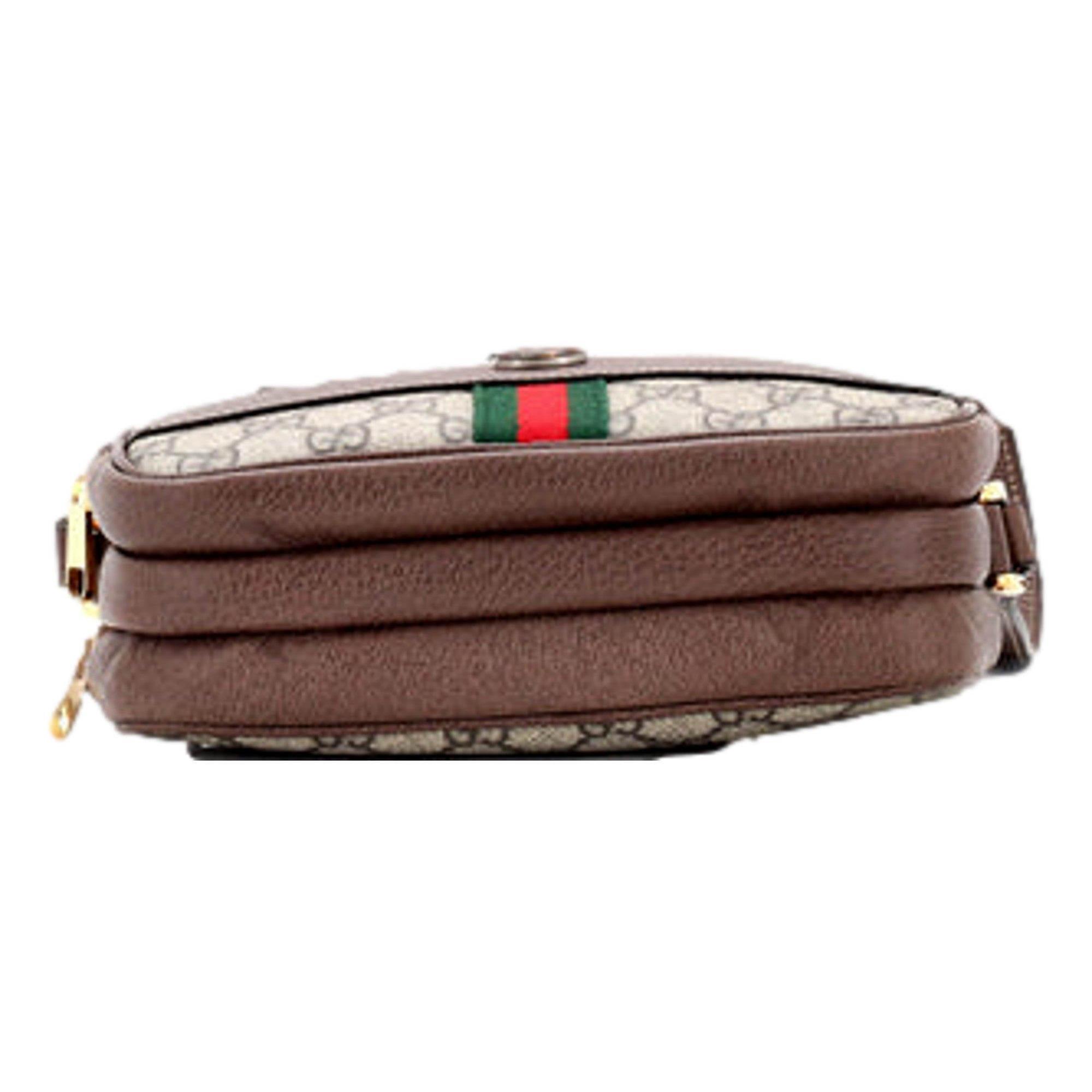 Gucci Ophidia Triple Zip Crossbody Bag GG Coated Canvas Mini
