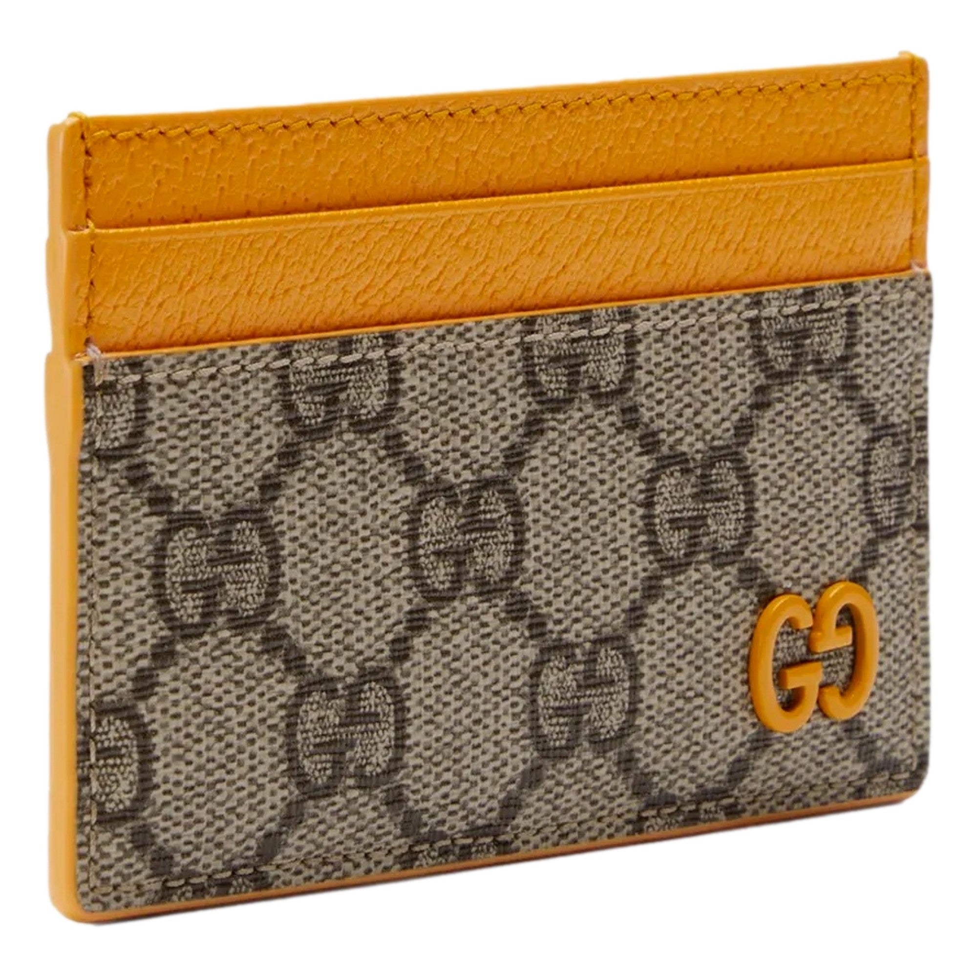 Gucci GG Supreme Card Holder Beige & Yellow