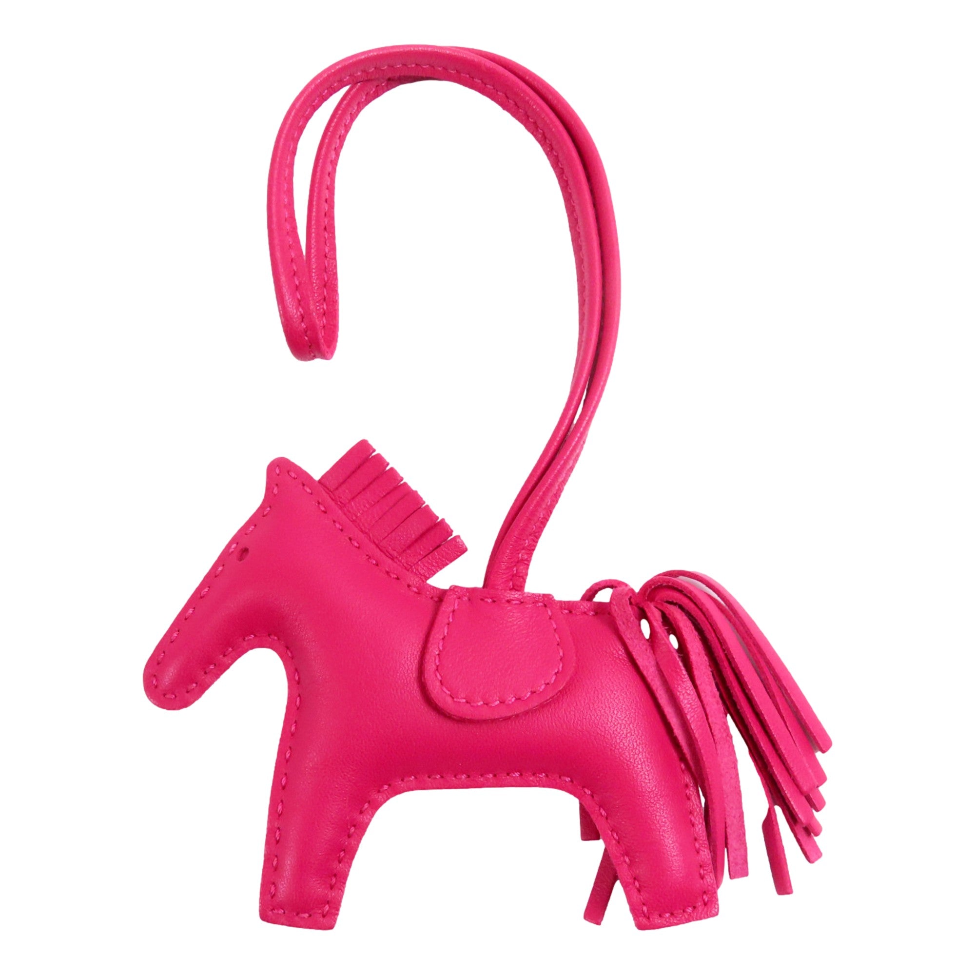 Hermes Rodeo Pink Soft Leather Horse Charm Keychain