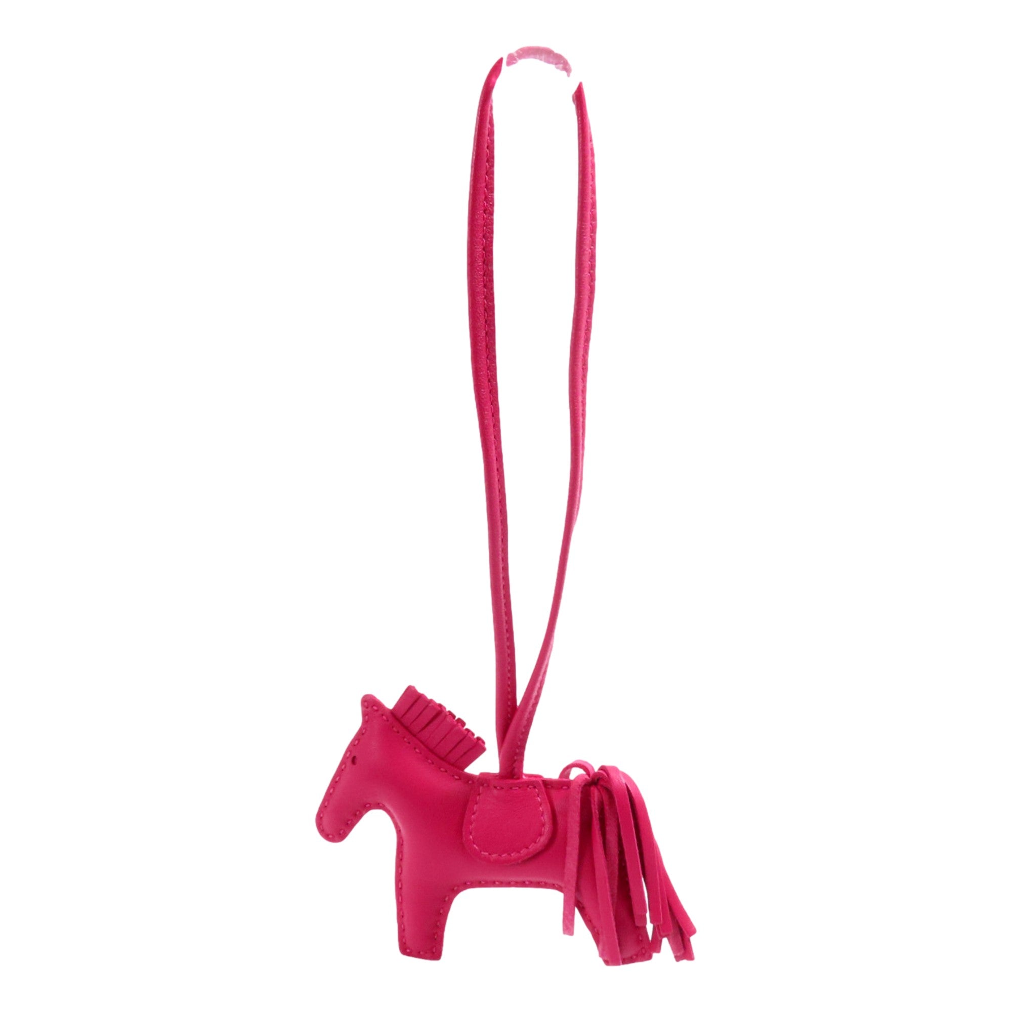 Hermes Rodeo Pink Soft Leather Horse Charm Keychain