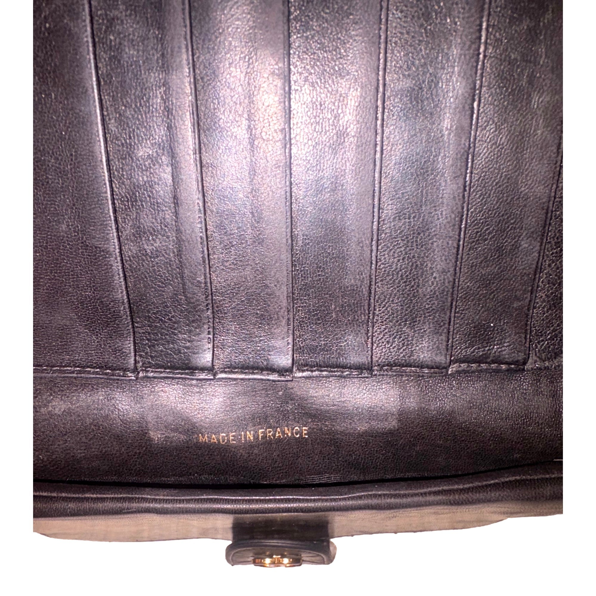 Chanel Vintage Interlocking CC Black Lambskin Quilted Wallet with Coin Compartment