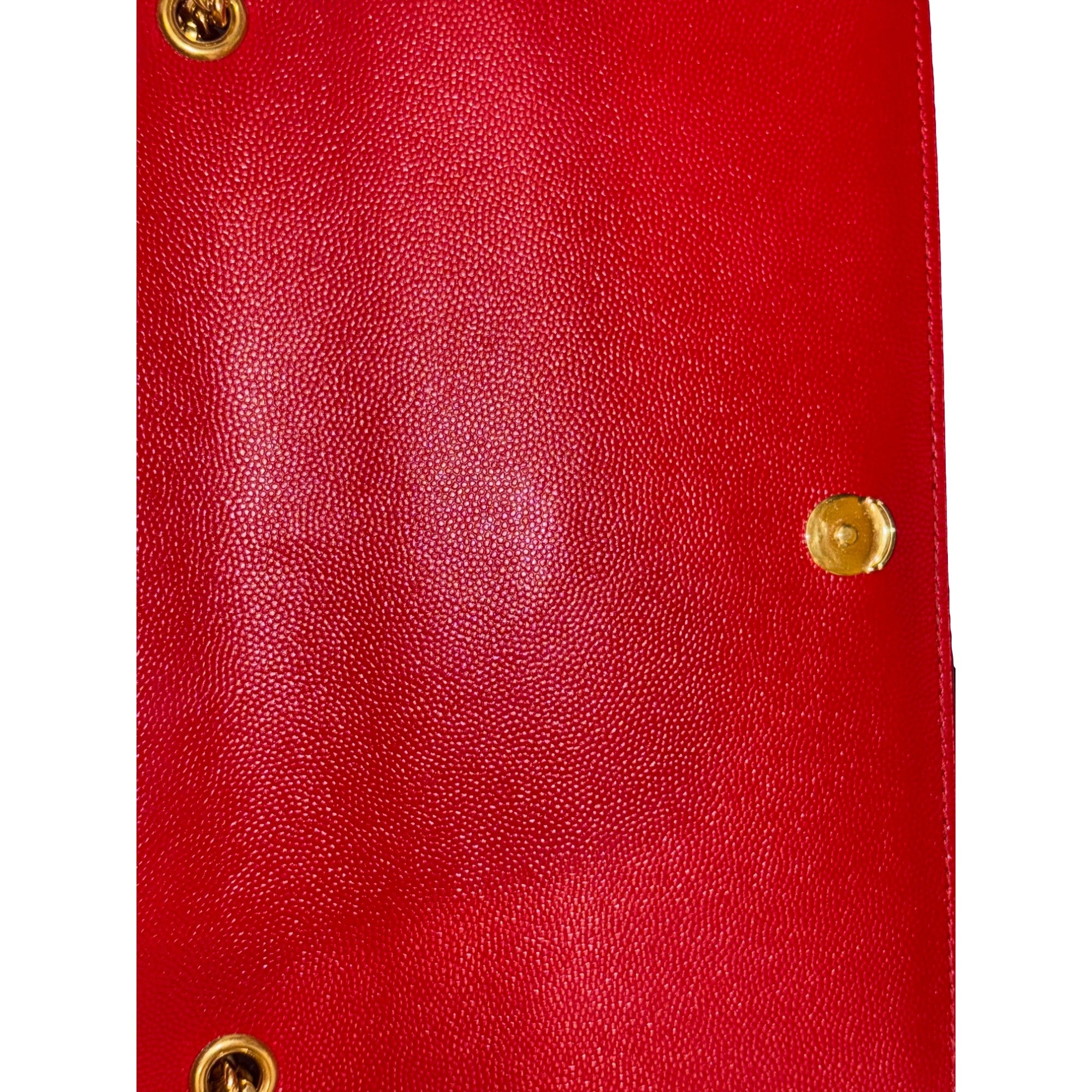 Saint Laurent YSL Kate Red Leather Gold Chain Shoulder Bag