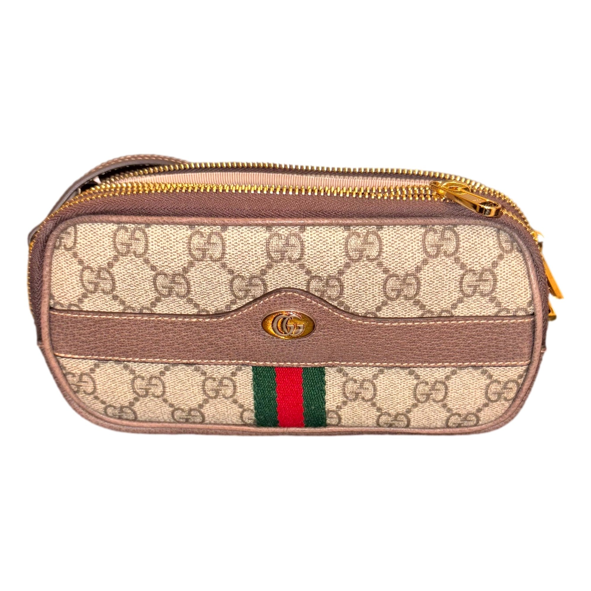 Gucci Ophidia Triple Zip Crossbody Bag GG Coated Canvas Mini
