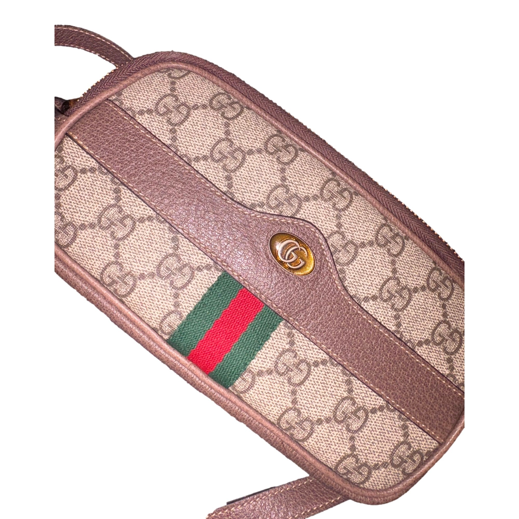 Gucci Ophidia Triple Zip Crossbody Bag GG Coated Canvas Mini