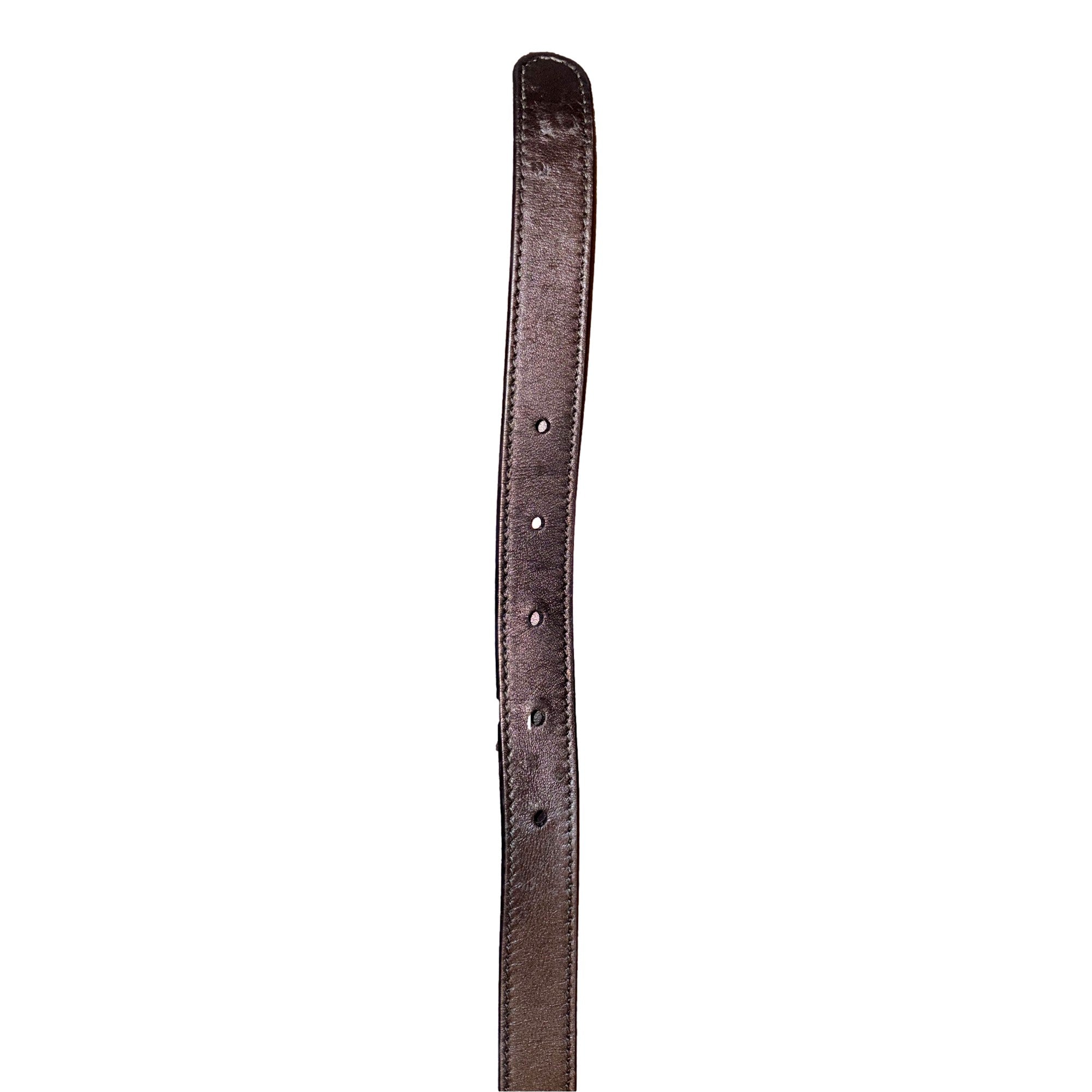 Gucci Gold GG Marmont Thin Black Leather Belt