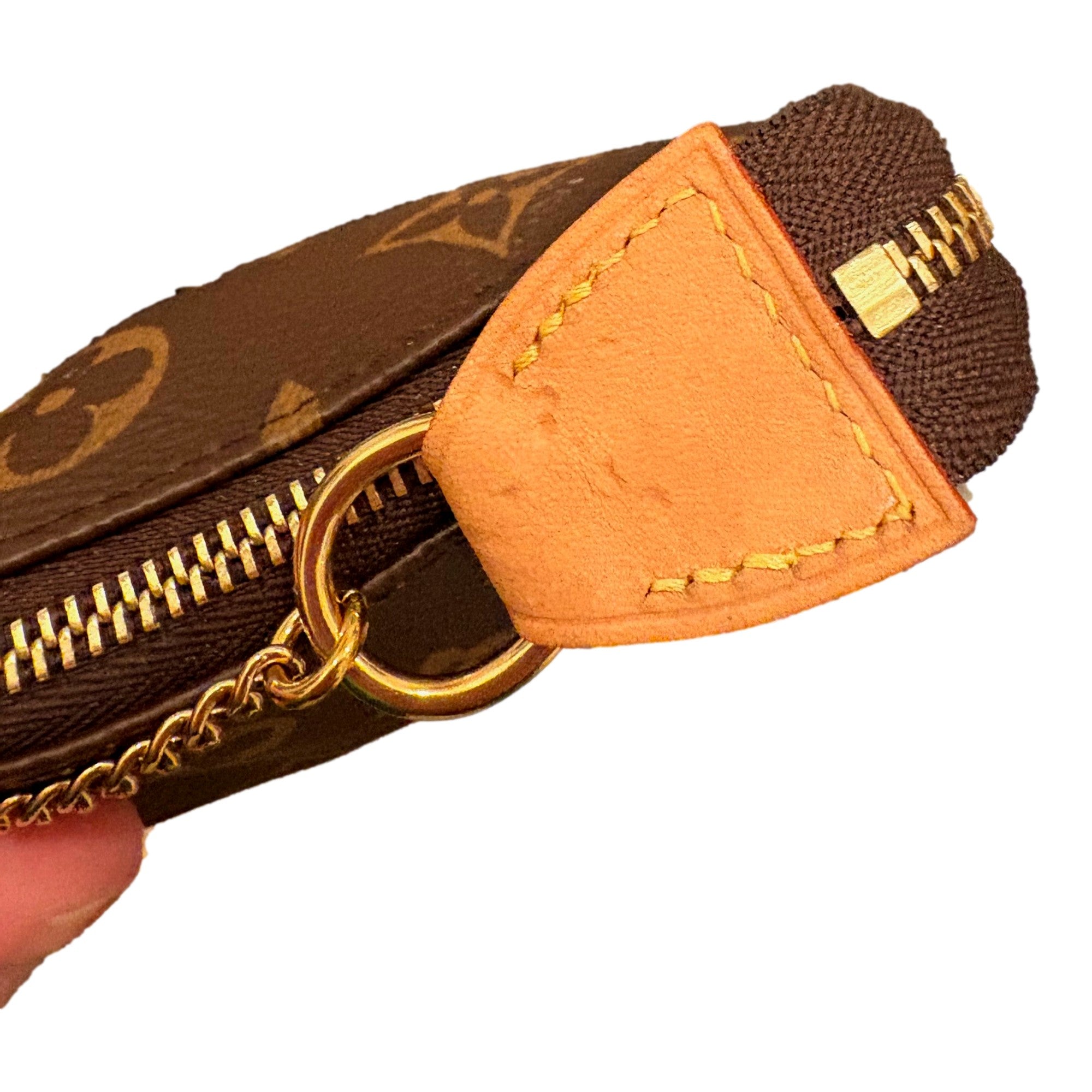Louis Vuitton Classic Monogram Mini Pochette Purse with Chain Handle