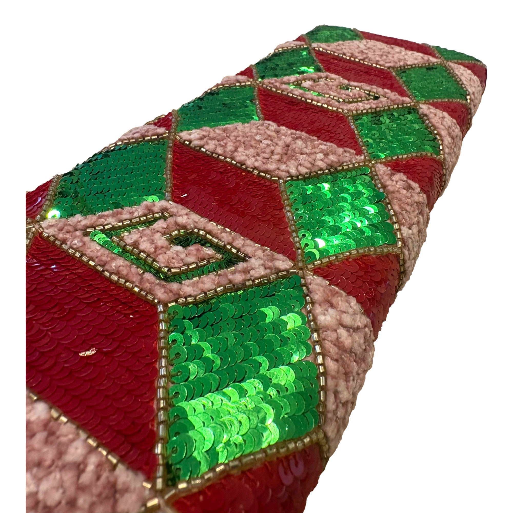 Gucci Broadway Embellished Sequins and Crystals Red Green Pink Chain Shoulder Bag Clutch