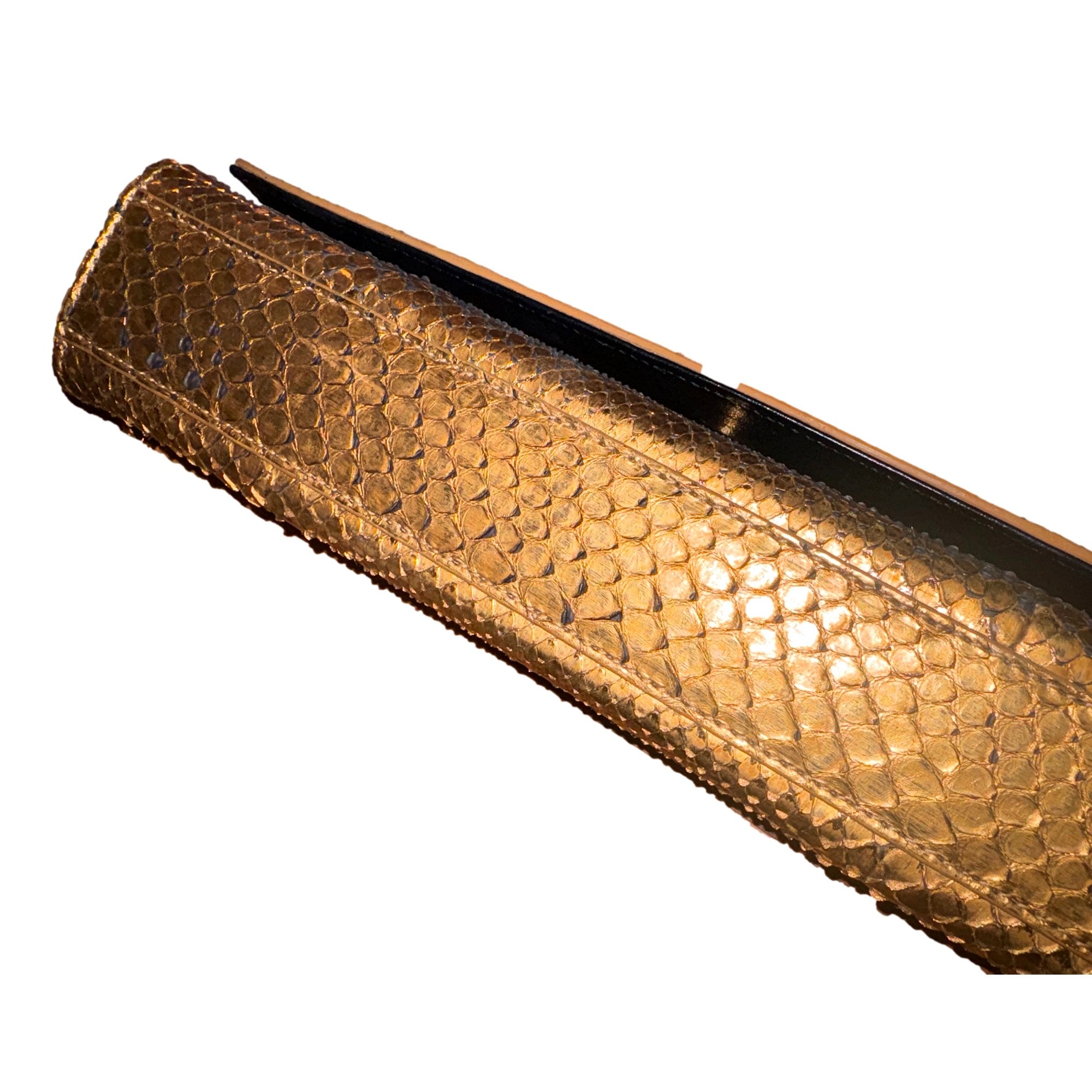 Saint Laurent Kate Classic Flap Gold Python Leather Chain Crossbody Handbag