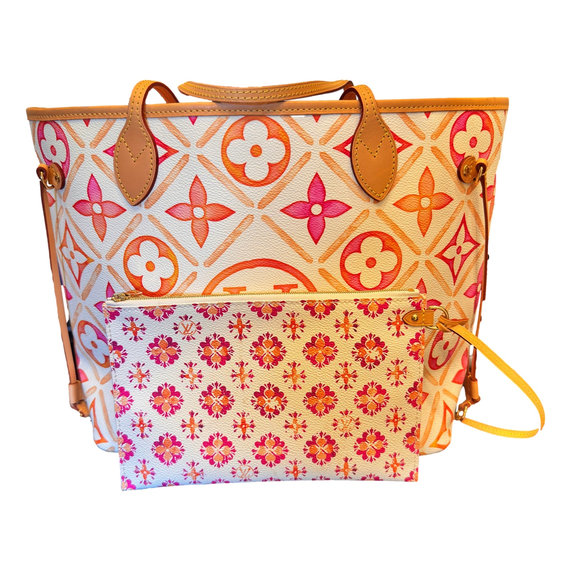 Louis Vuitton By The Pool Monogram Giant 2.0 Neverfull MM With Detachable Pouch Coral