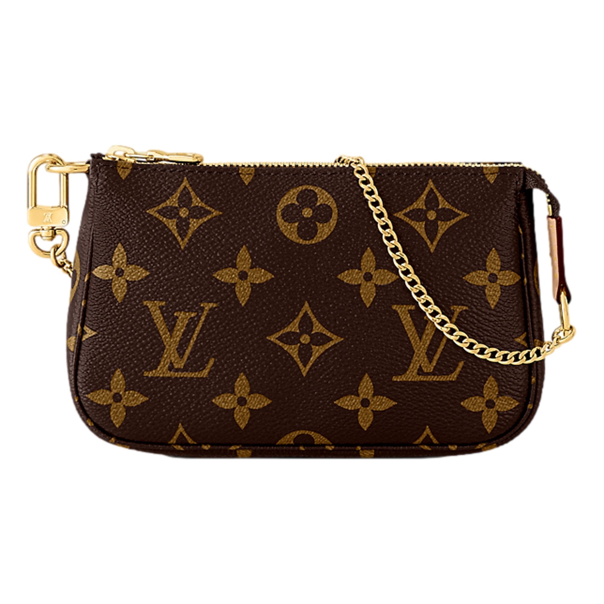 Louis Vuitton Classic Monogram Mini Pochette Purse with Chain Handle