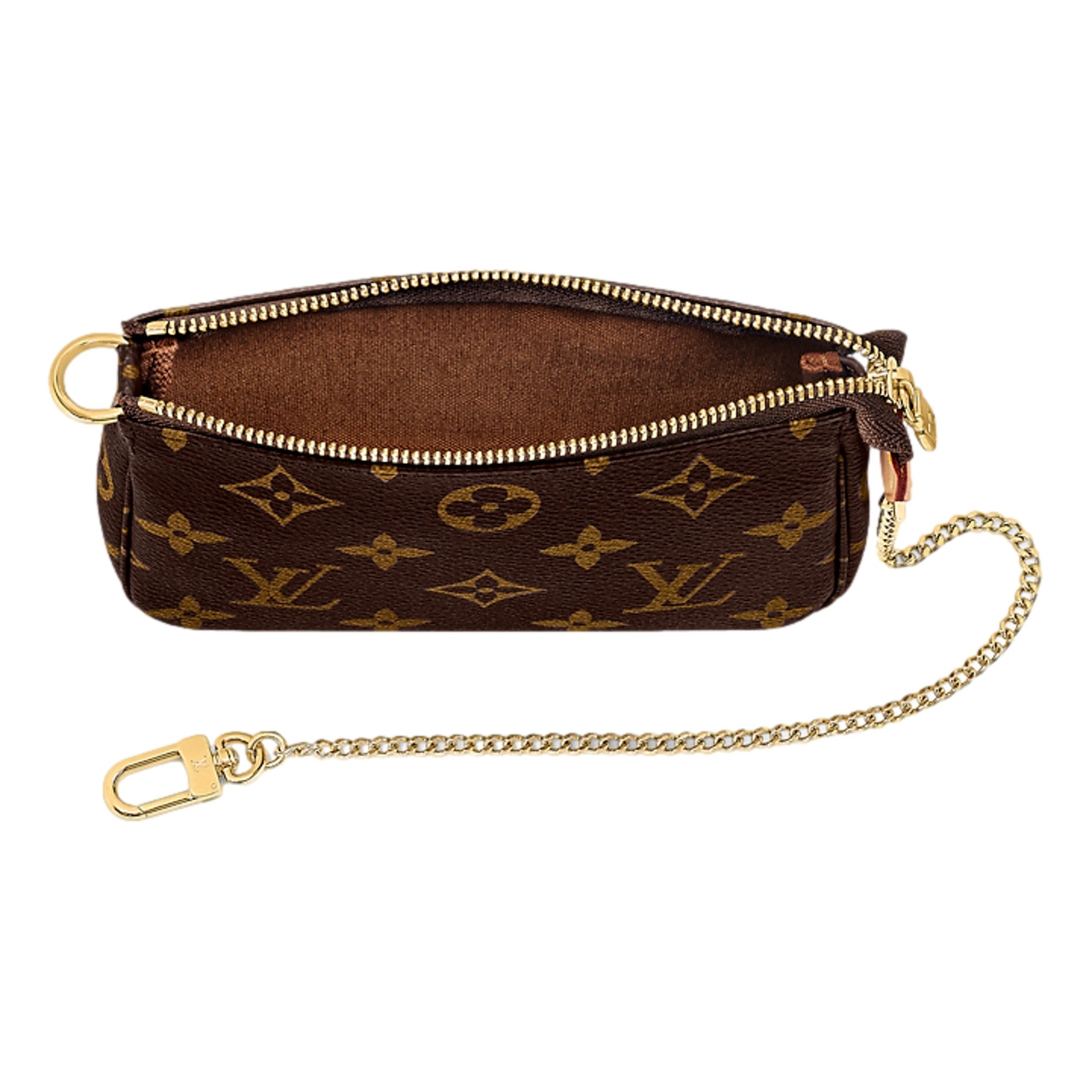 Louis Vuitton Classic Monogram Mini Pochette Purse with Chain Handle