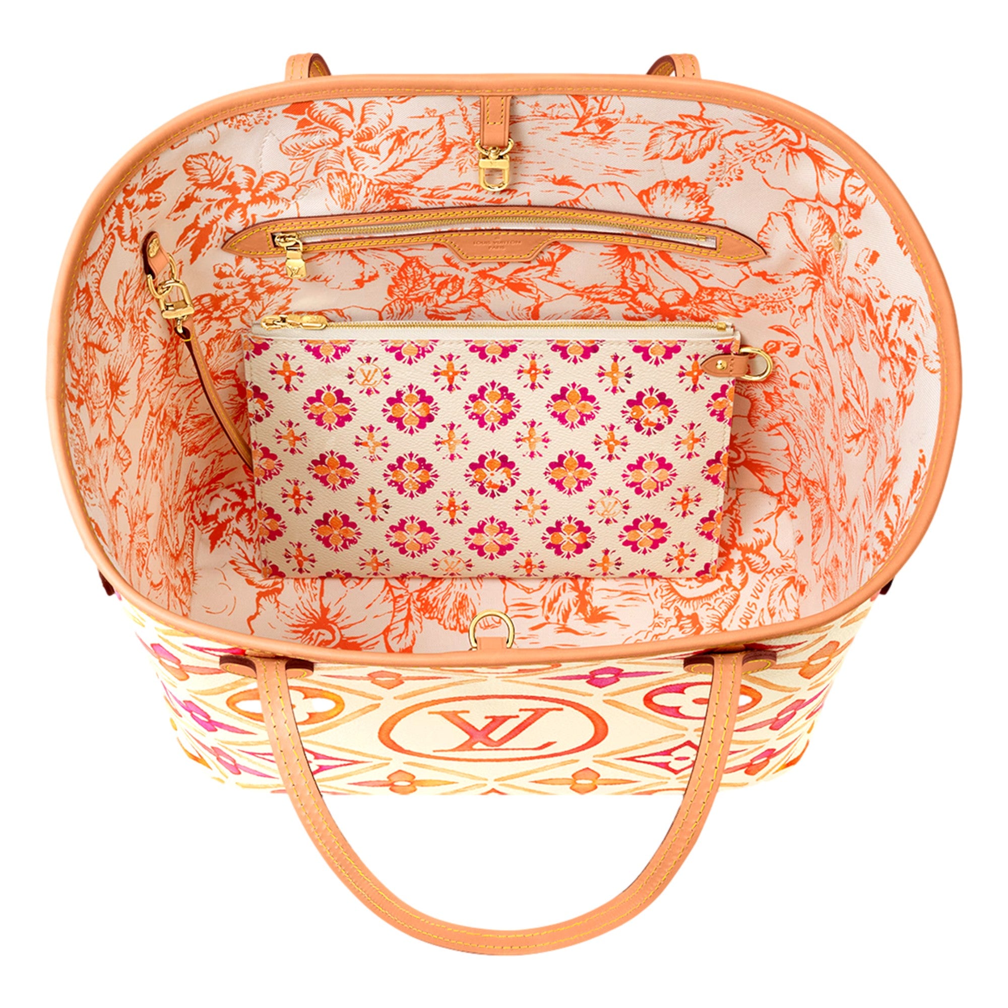 Louis Vuitton By The Pool Monogram Giant 2.0 Neverfull MM With Detachable Pouch Coral