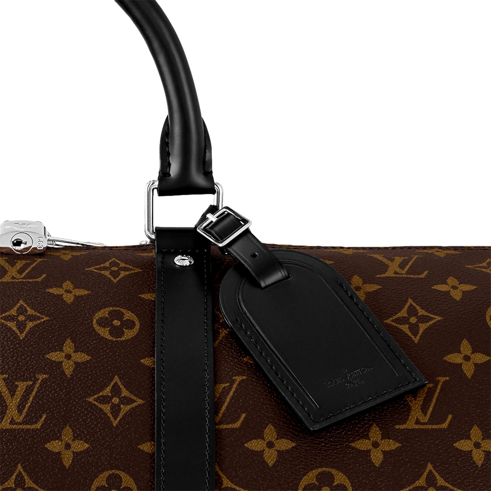 Louis Vuitton Keepall Bandoulière 55 Canvas Monogram Duffle Bag Black Strap