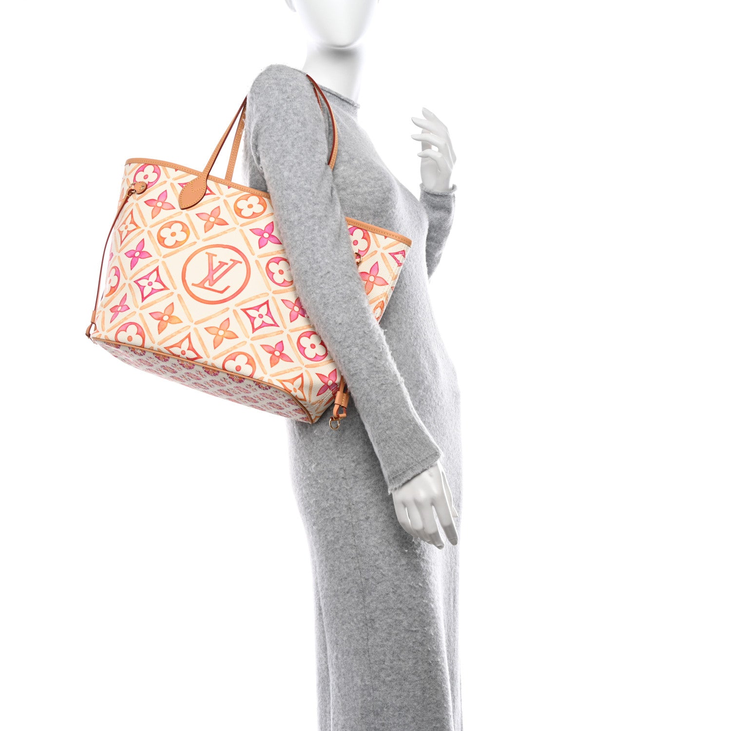 Louis Vuitton By The Pool Monogram Giant 2.0 Neverfull MM With Detachable Pouch Coral