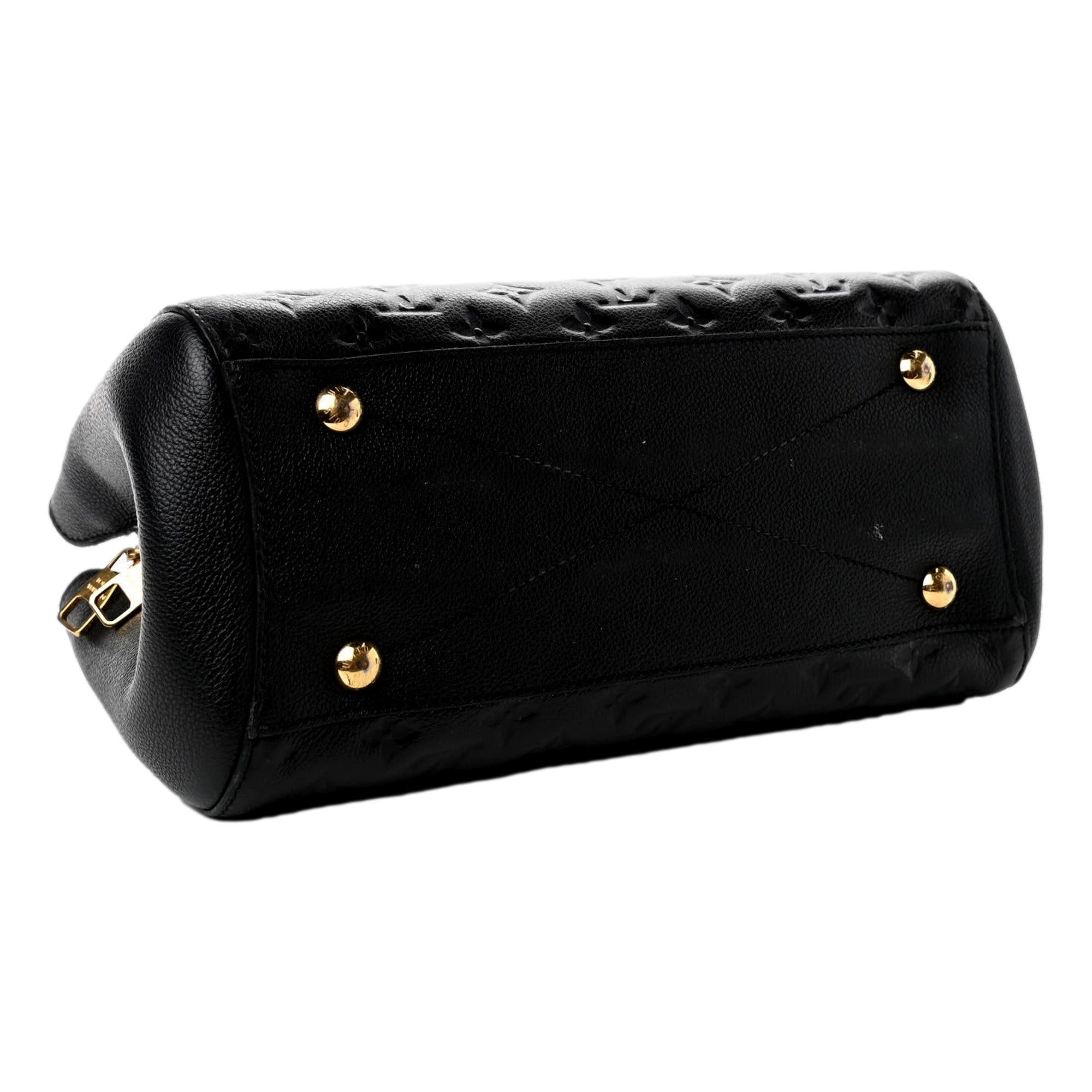 Louis Vuitton Montaigne Handbag Monogram Empreinte Leather MM Black