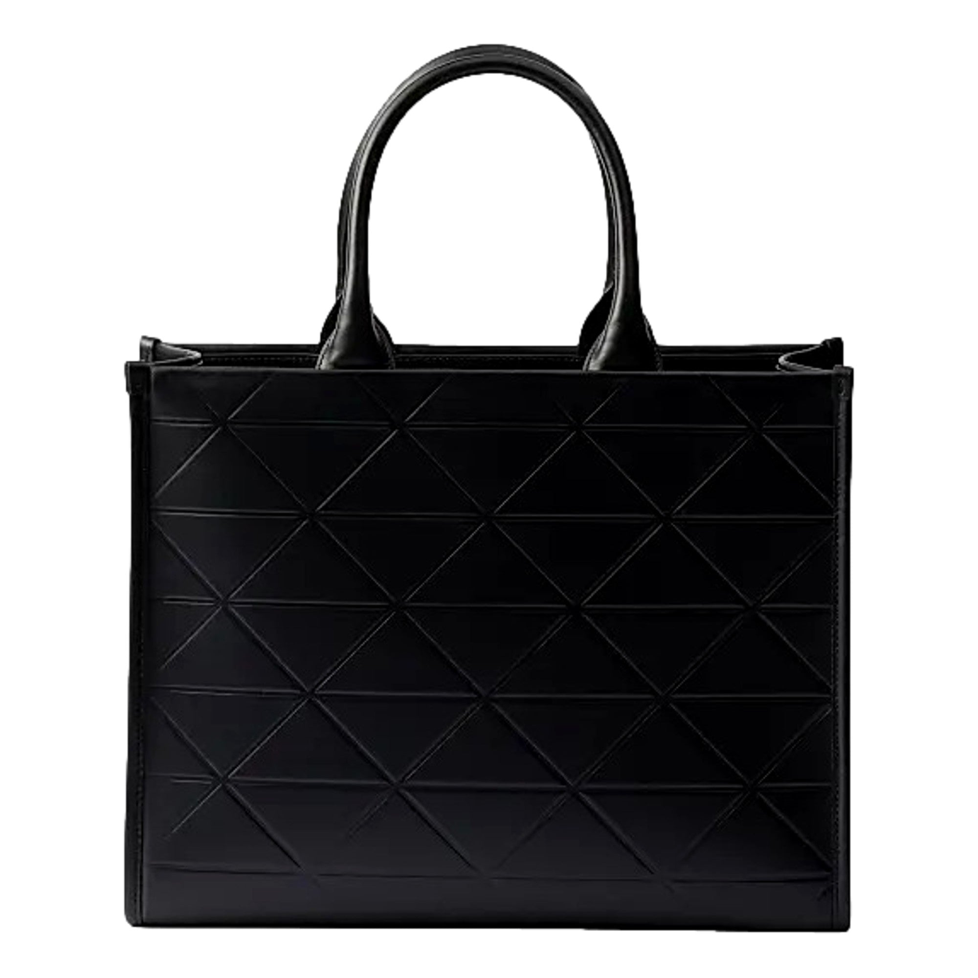 Prada Symbole Soft Calfskin Leather Nero Black Triangle Quilted Tote Bag