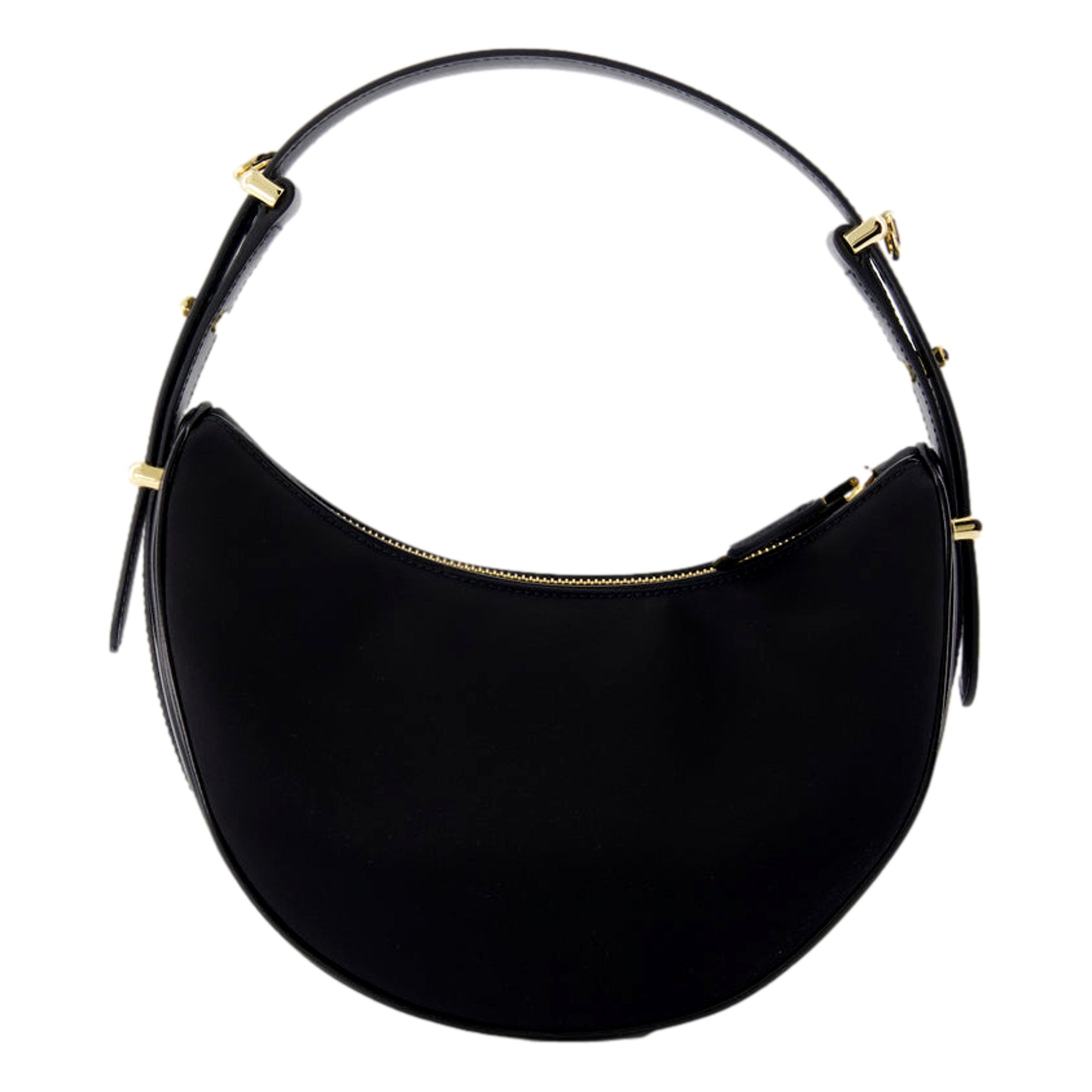 Prada Arqué Re-Nylon and Brushed Leather Black Shoulder Bag