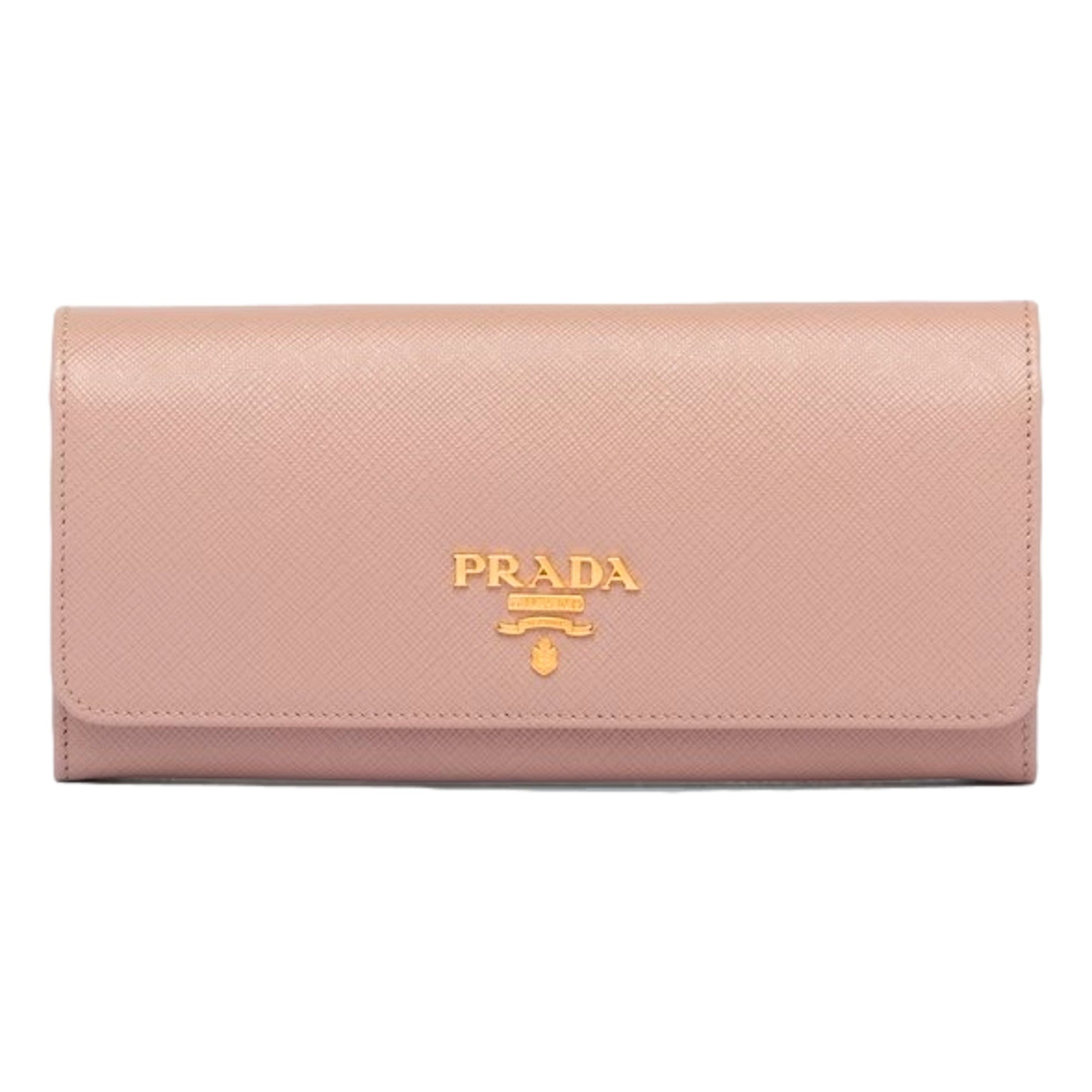 Prada Saffiano Leather Sand Beige Rosso Red Multicolor Long Wallet with Zipper