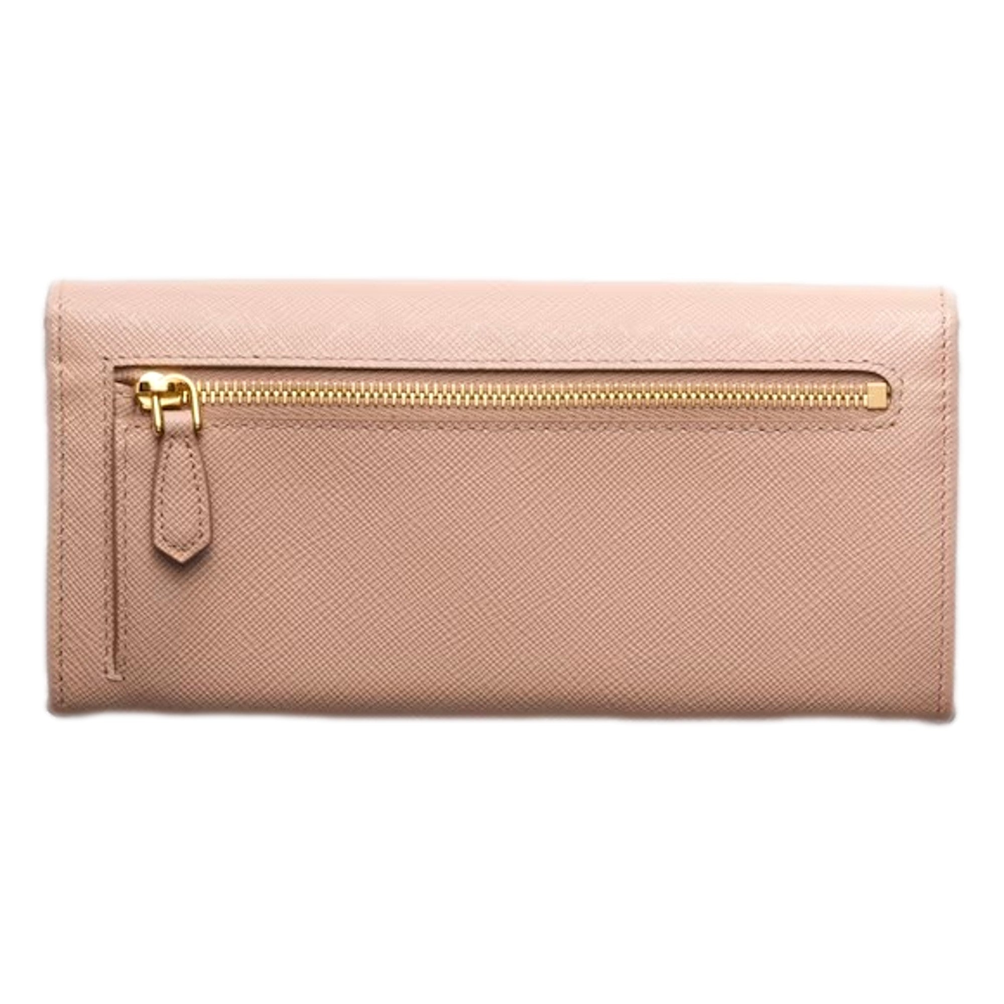 Prada Saffiano Leather Sand Beige Rosso Red Multicolor Long Wallet with Zipper