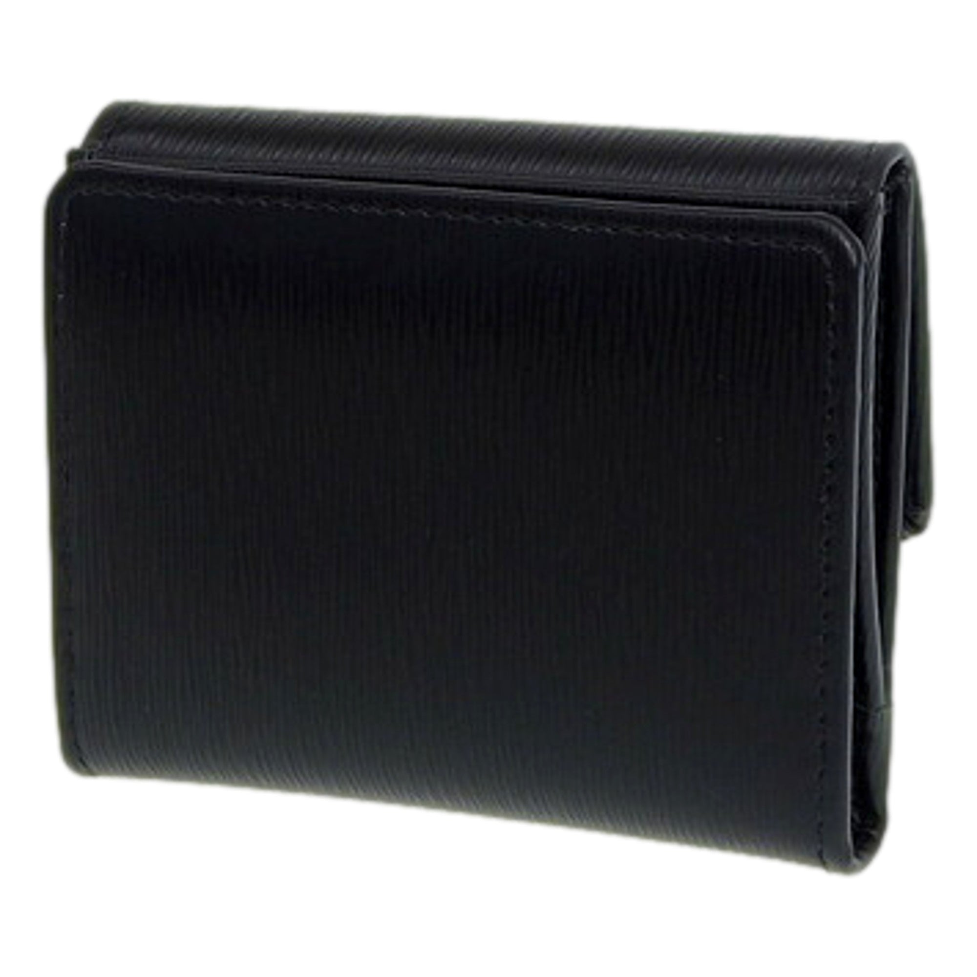 Prada Vitello Move Nero Black Trifold ID Holder Snap Wallet