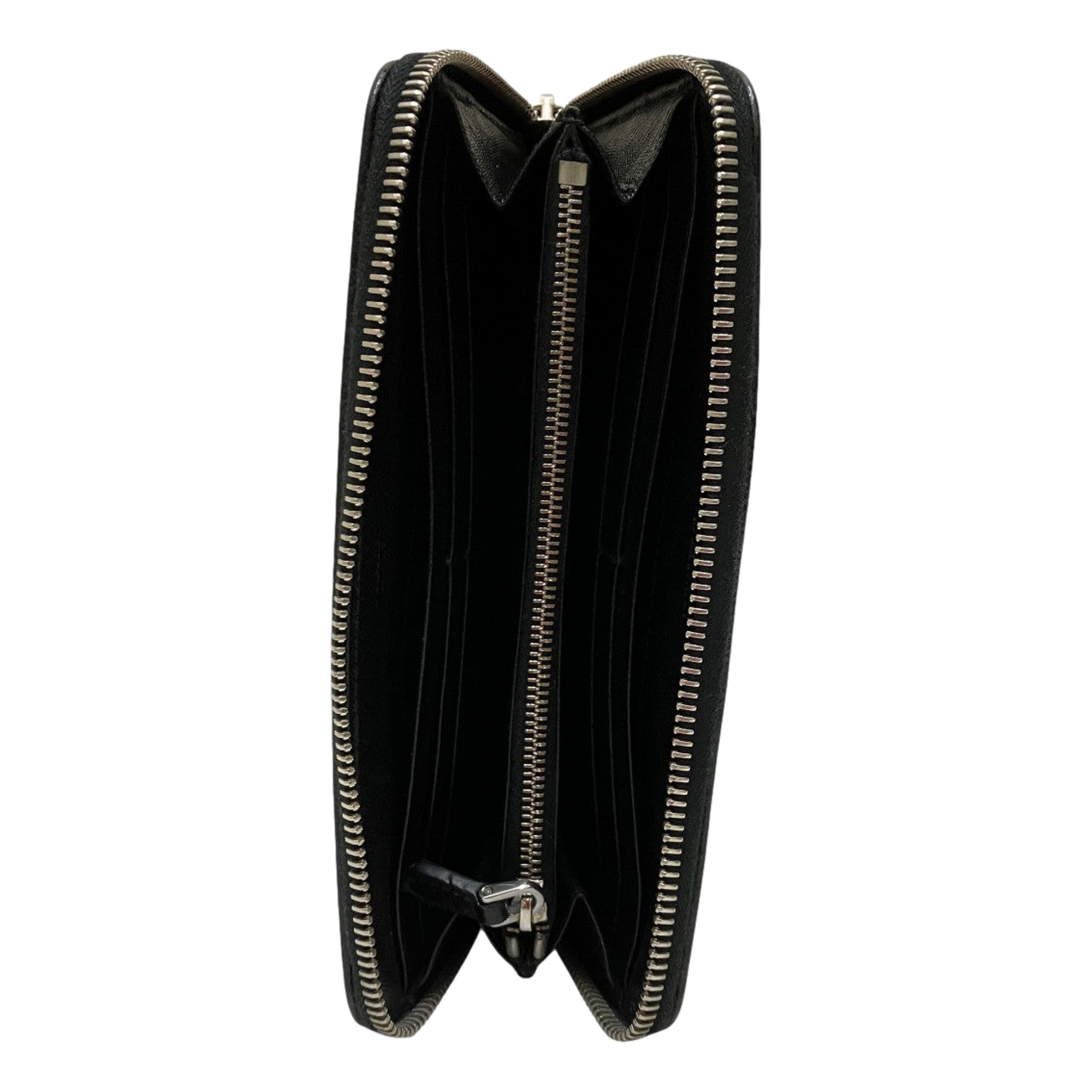 Prada Tessuto Nylon Nero Black Zip Around Wallet Silver Triangle Logo